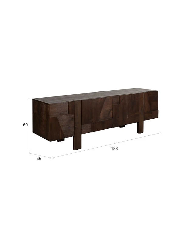 Dutchbone Bruneau Brown Rubber Wood Sideboard
