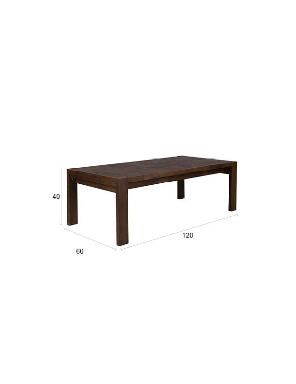 Dutchbone Bruneau Brown Rubber Wood Coffee Table