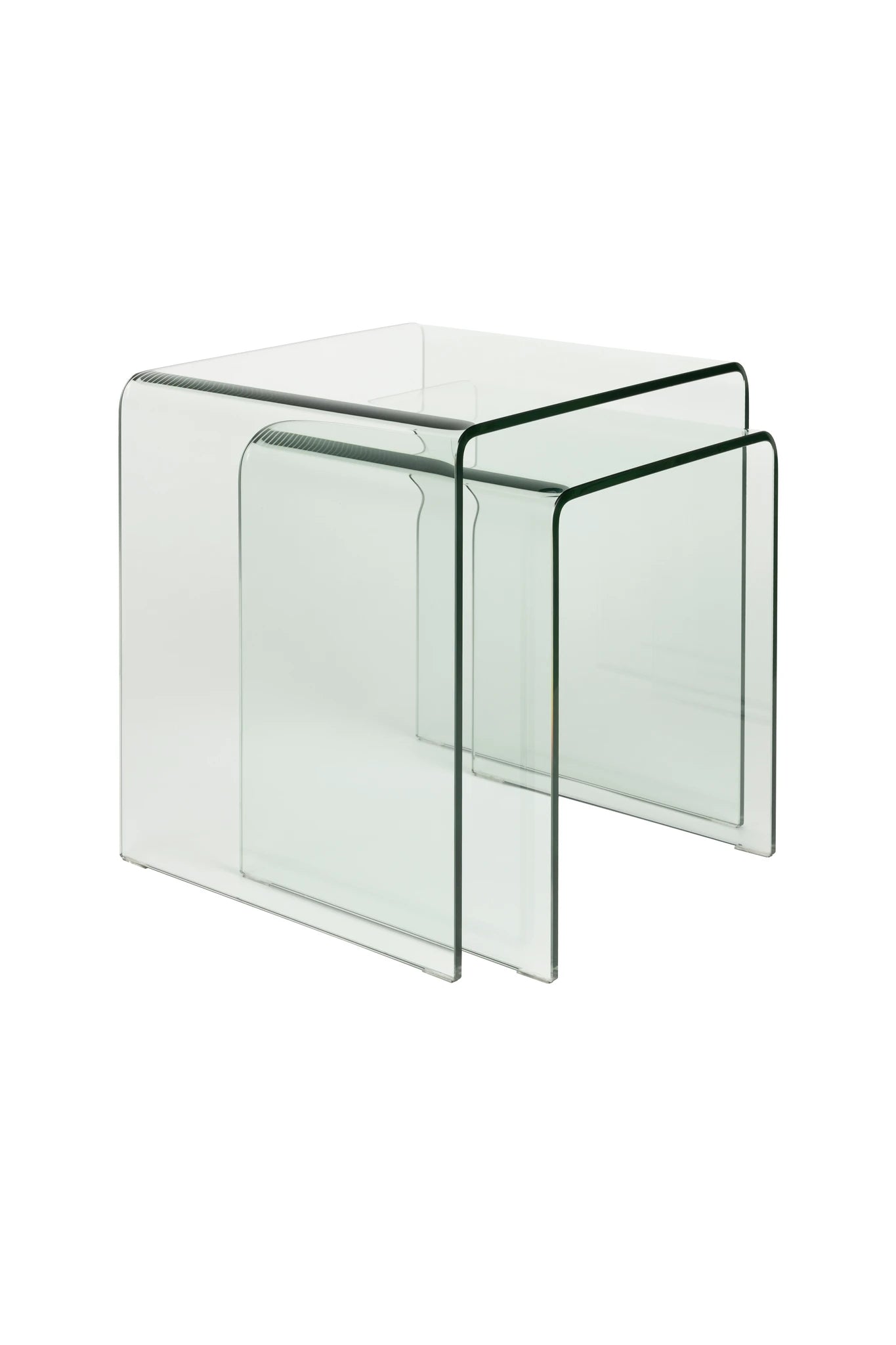 Dutchbone Set of 2 Vetro Transparent Glass Side Tables