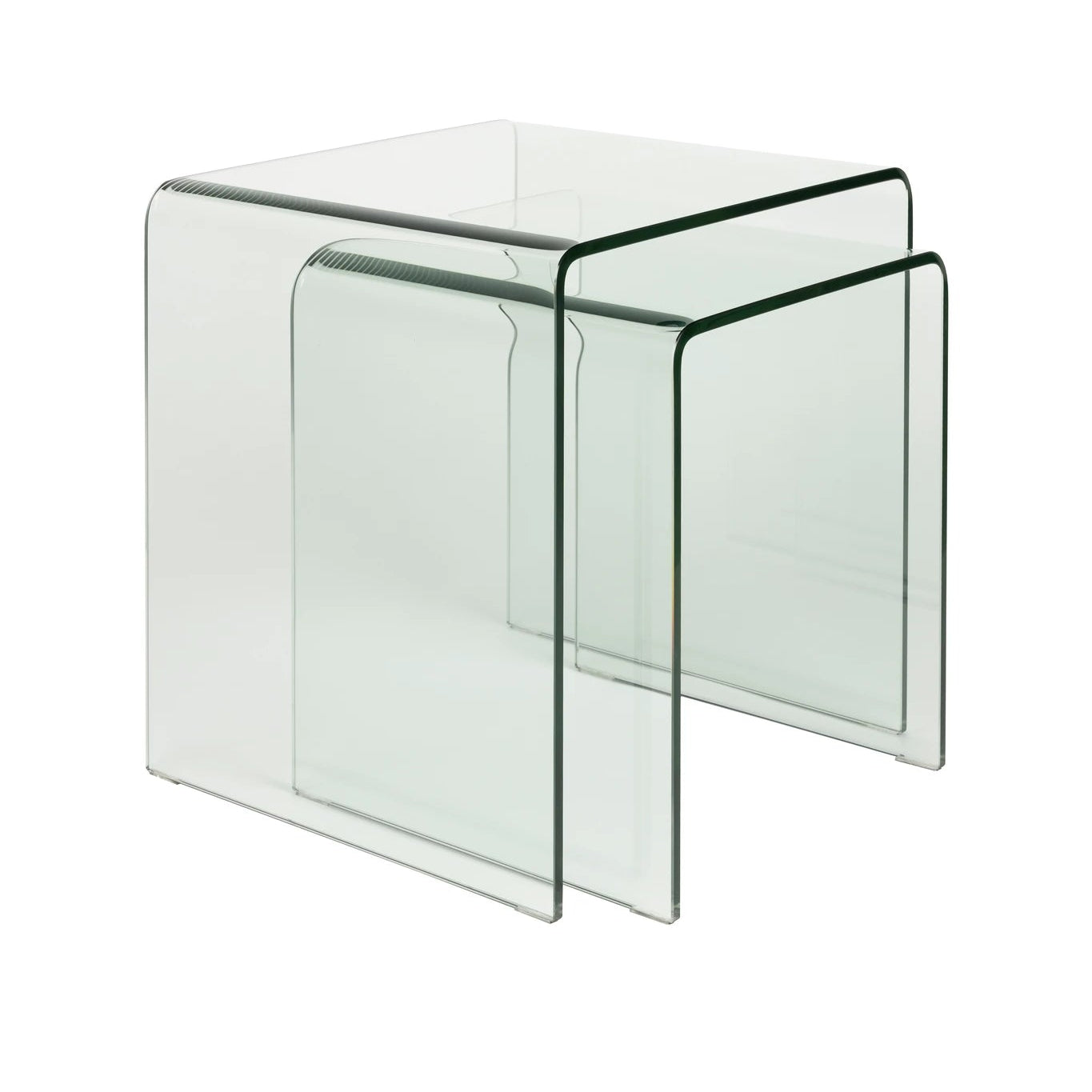 Dutchbone Vetro Transparent Glass Nested Side Tables