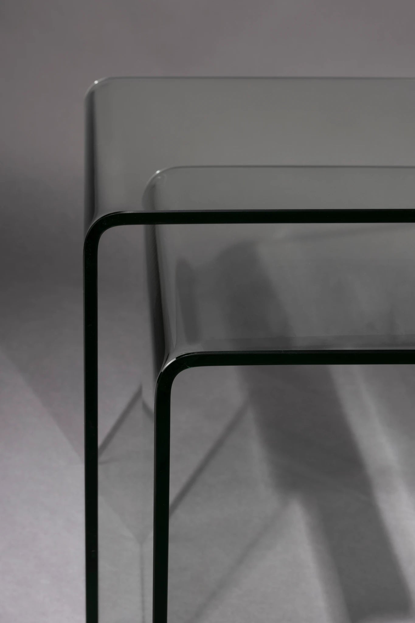 Dutchbone Set of 2 Vetro Transparent Glass Side Tables