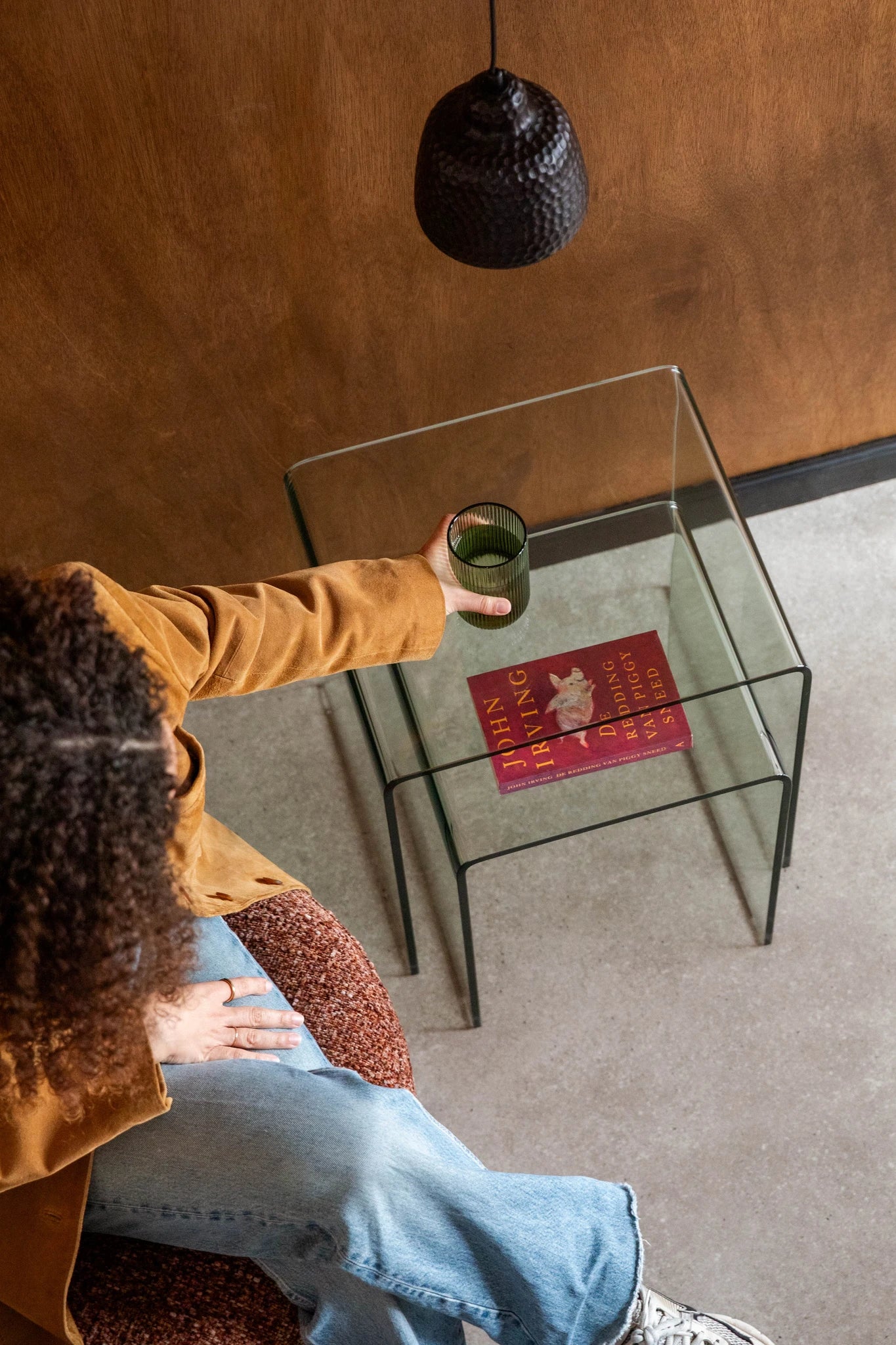 Dutchbone Set of 2 Vetro Transparent Glass Side Tables