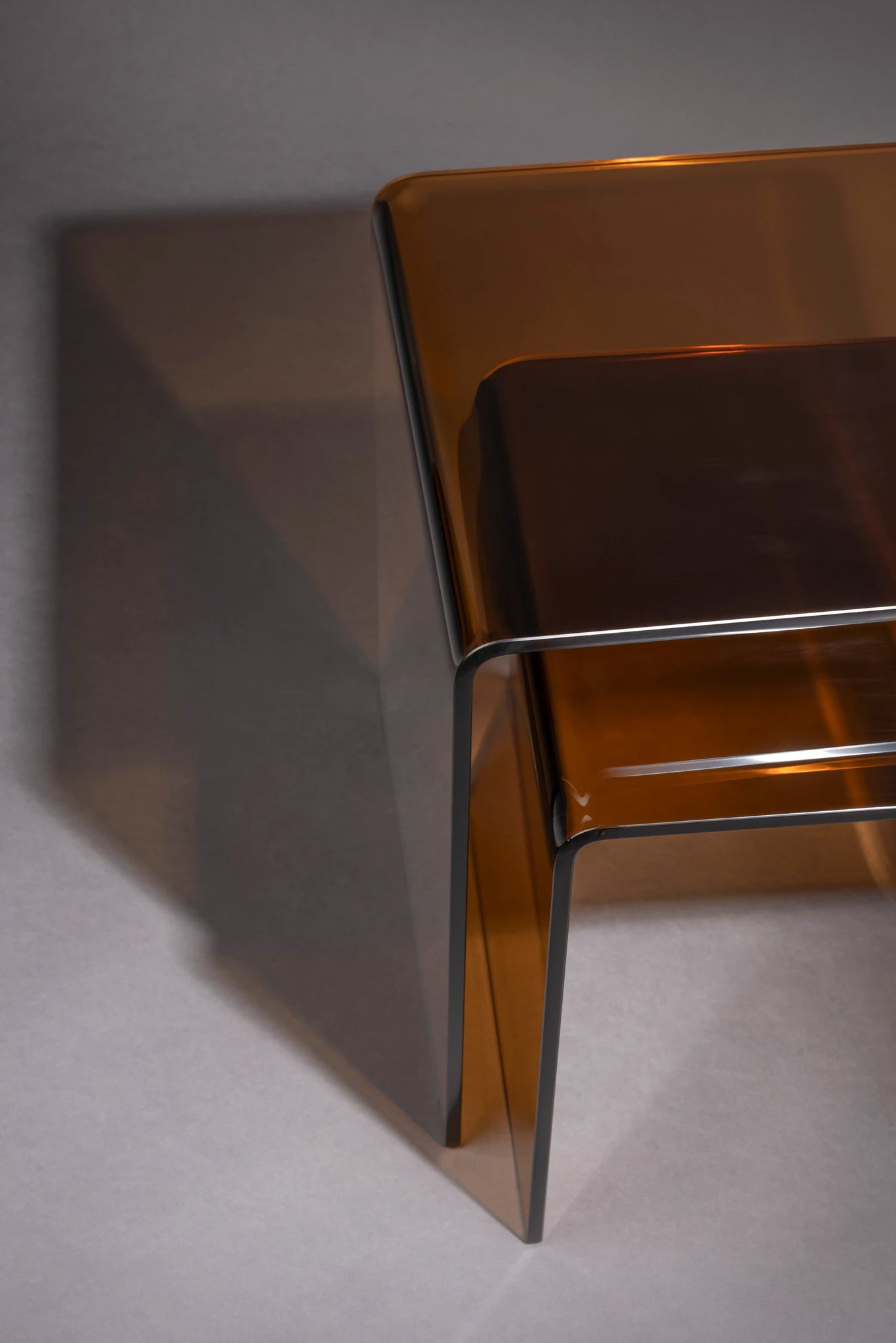 Dutchbone Set of 2 Vetro Brown Glass Side Tables