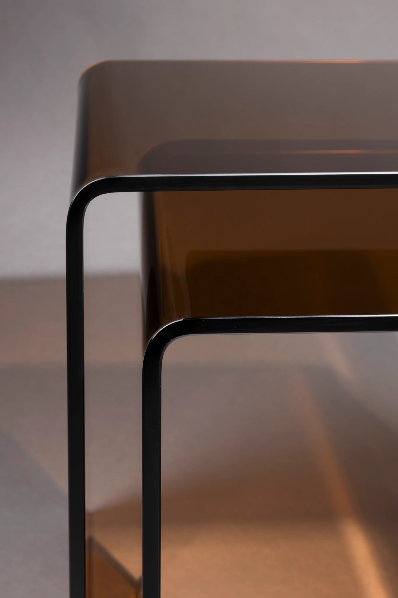 Dutchbone Set of 2 Vetro Brown Glass Side Tables