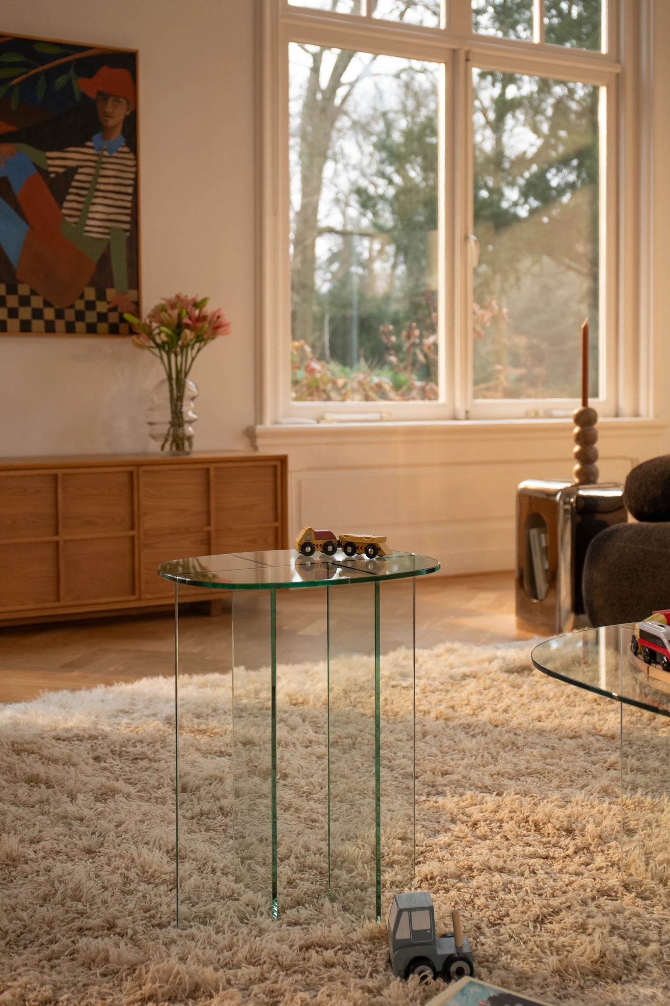 Zuiver Linea Transparent Glass Side Table