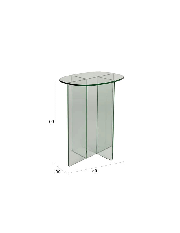 Zuiver Linea Transparent Glass Side Table