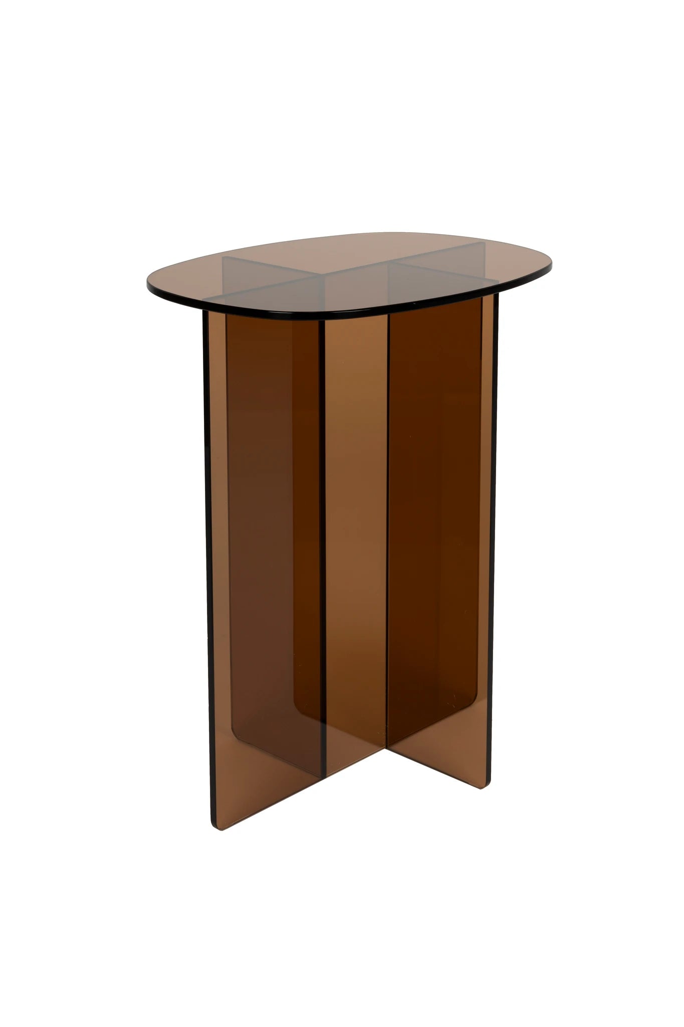 Zuiver Linea Brown Glass Side Table