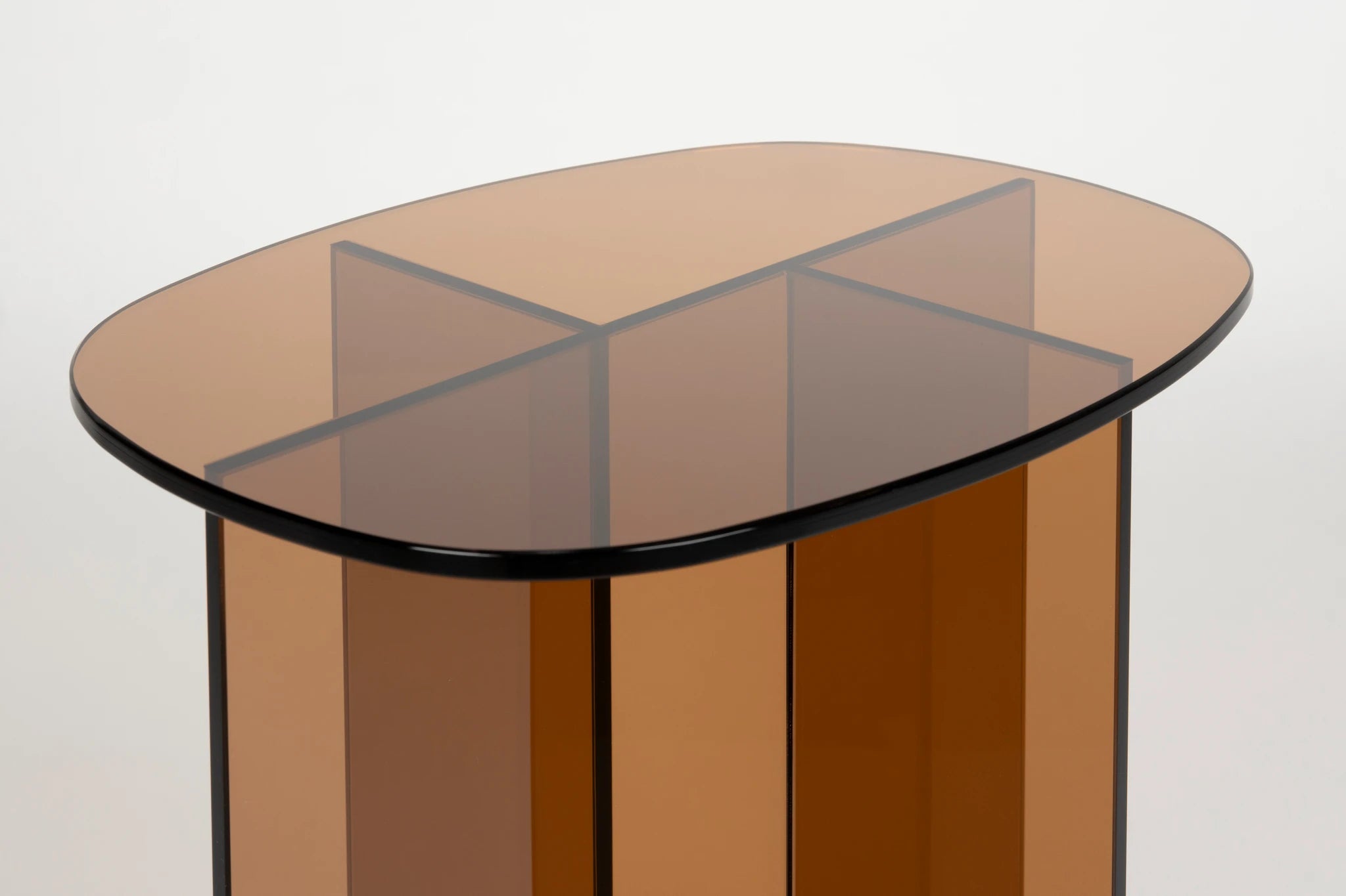 Zuiver Linea Brown Glass Side Table