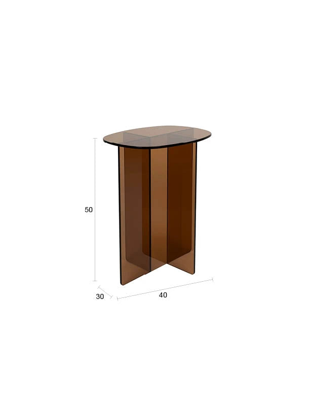 Zuiver Linea Brown Glass Side Table