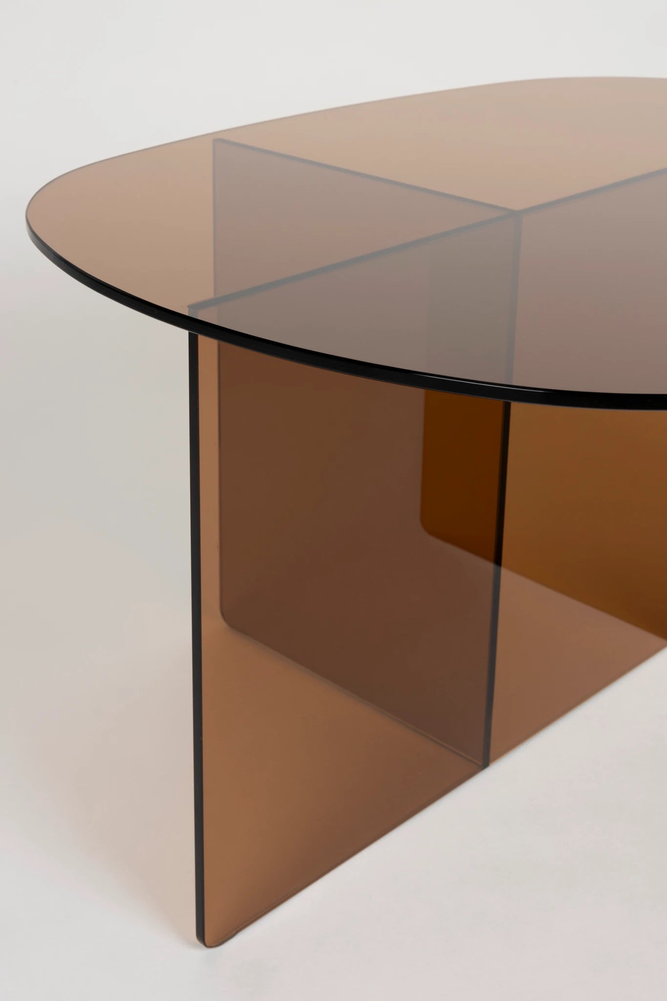 Zuiver Linea Brown Glass Coffee Table