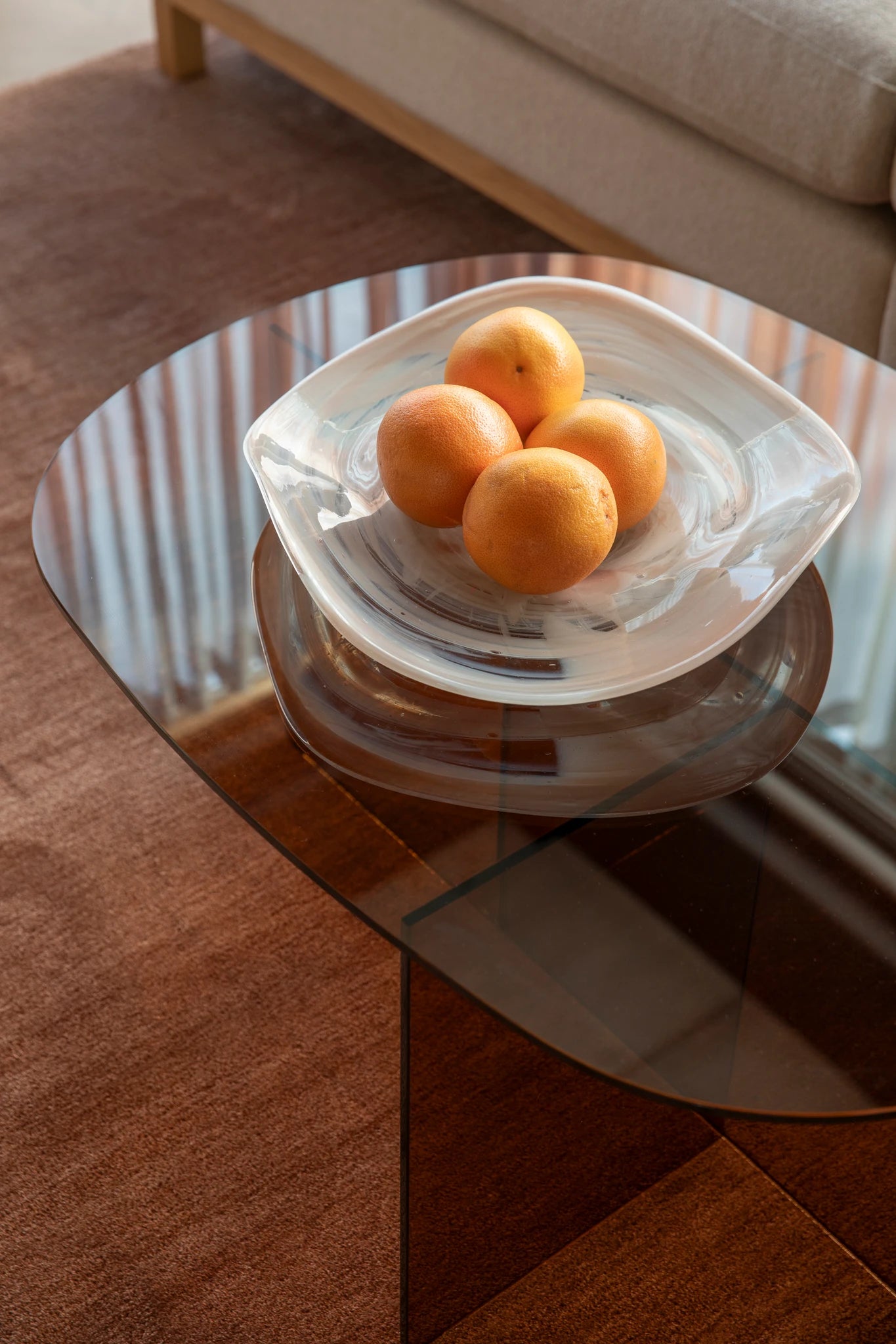Zuiver Linea Brown Glass Coffee Table