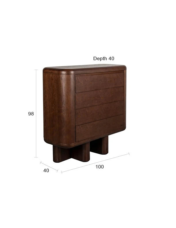 Dutchbone Herman Brown Pine Wood Cabinet