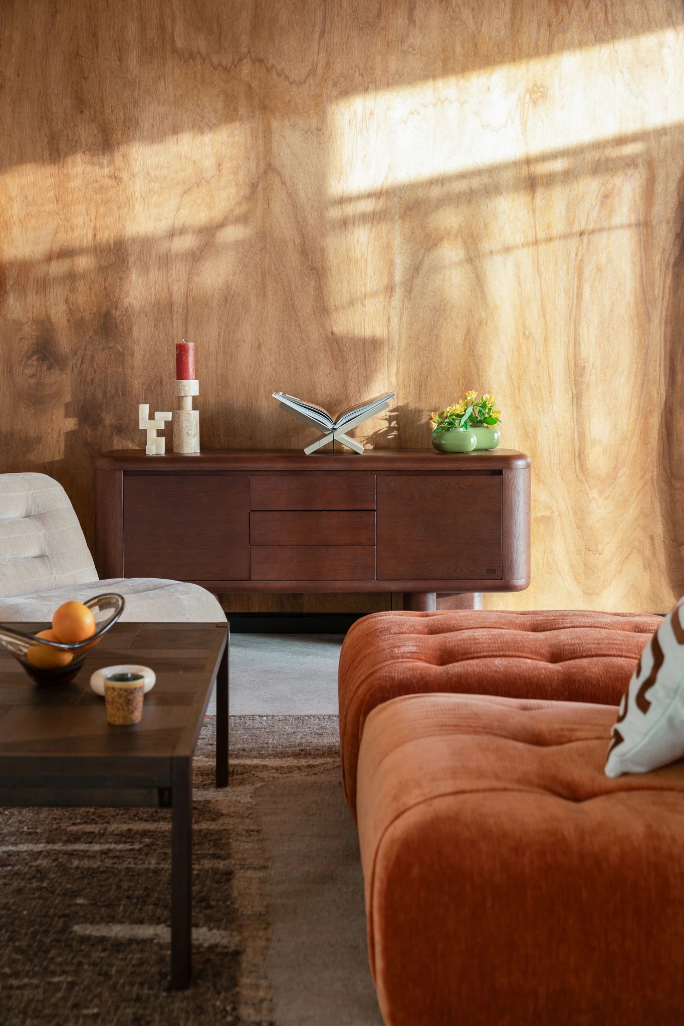 Dutchbone Herman Brown Pine Wood Sideboard