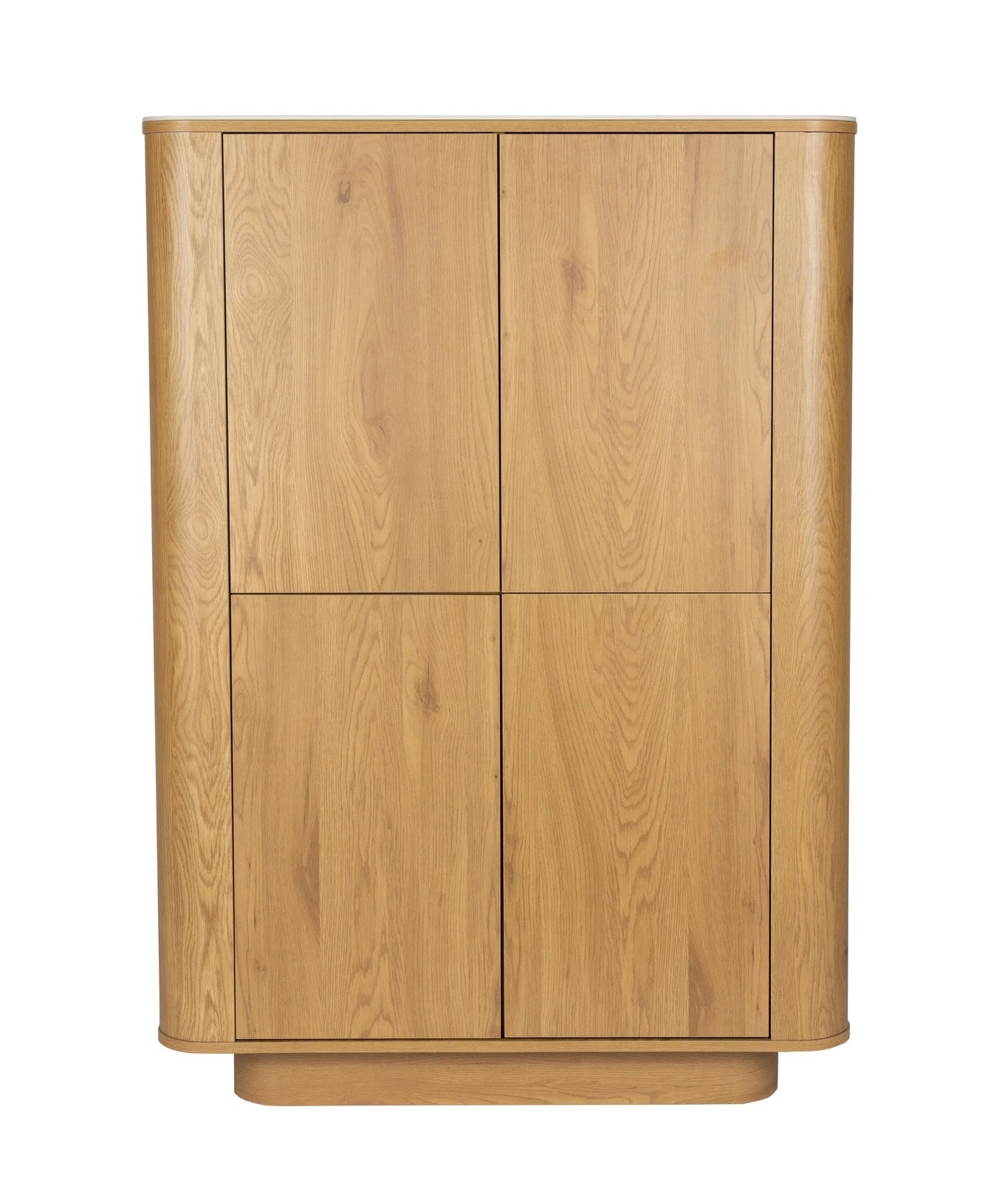 Almira Natural Oak Wood & White Marble Cabinet