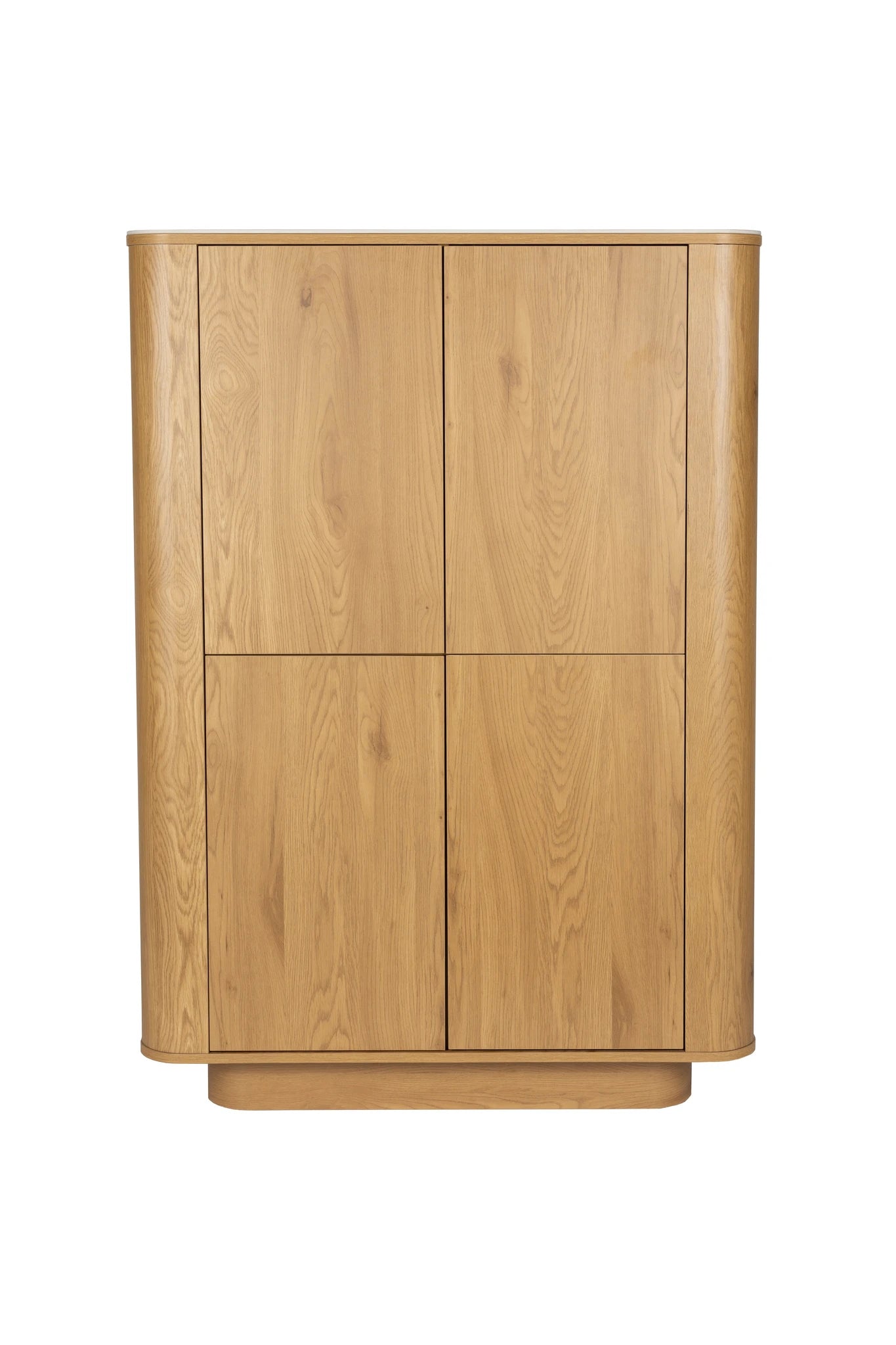 Almira Natural Oak Wood & White Marble Cabinet