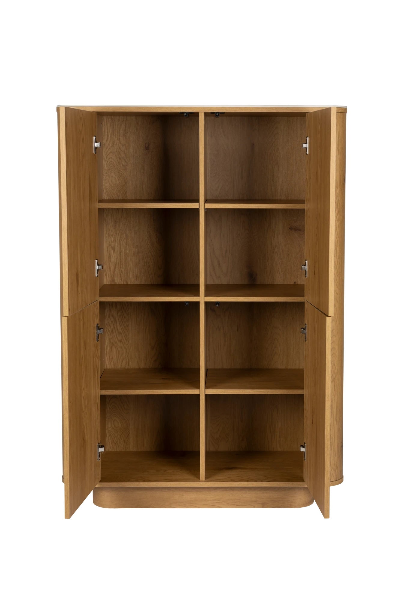 Almira Natural Oak Wood & White Marble Cabinet