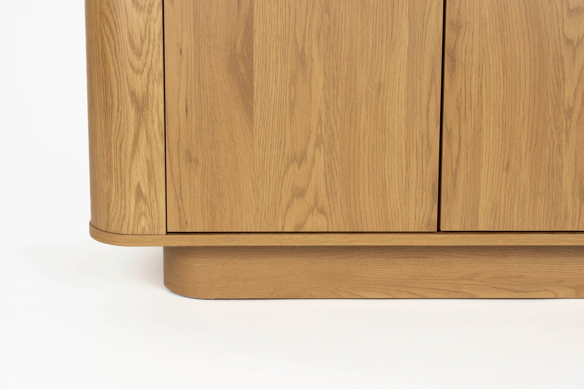Almira Natural Oak Wood & White Marble Cabinet