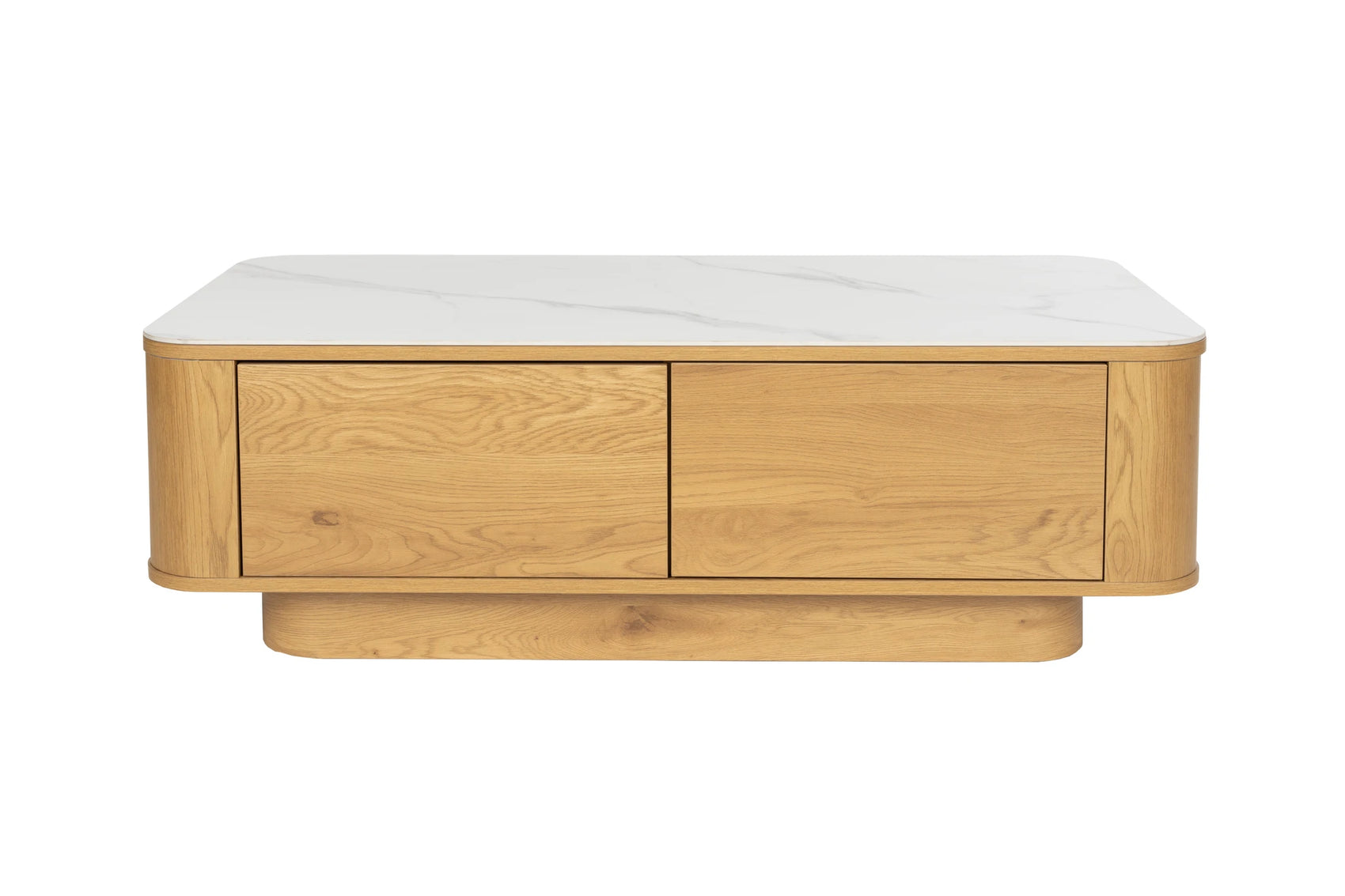 Almira Natural Oak Wood & White Marble Coffee Table