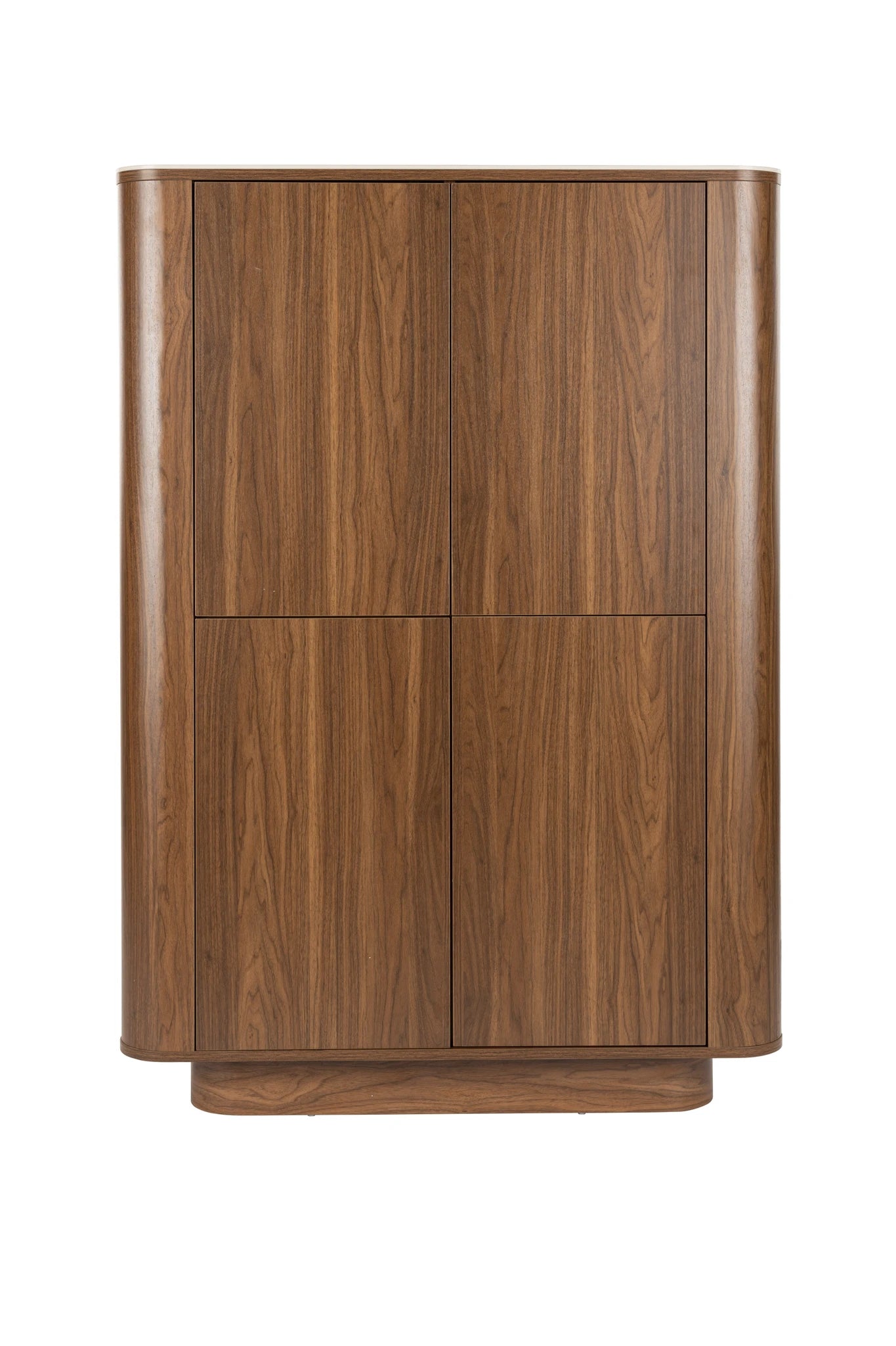 Almira Walnut Brown Wood & White Marble Cabinet