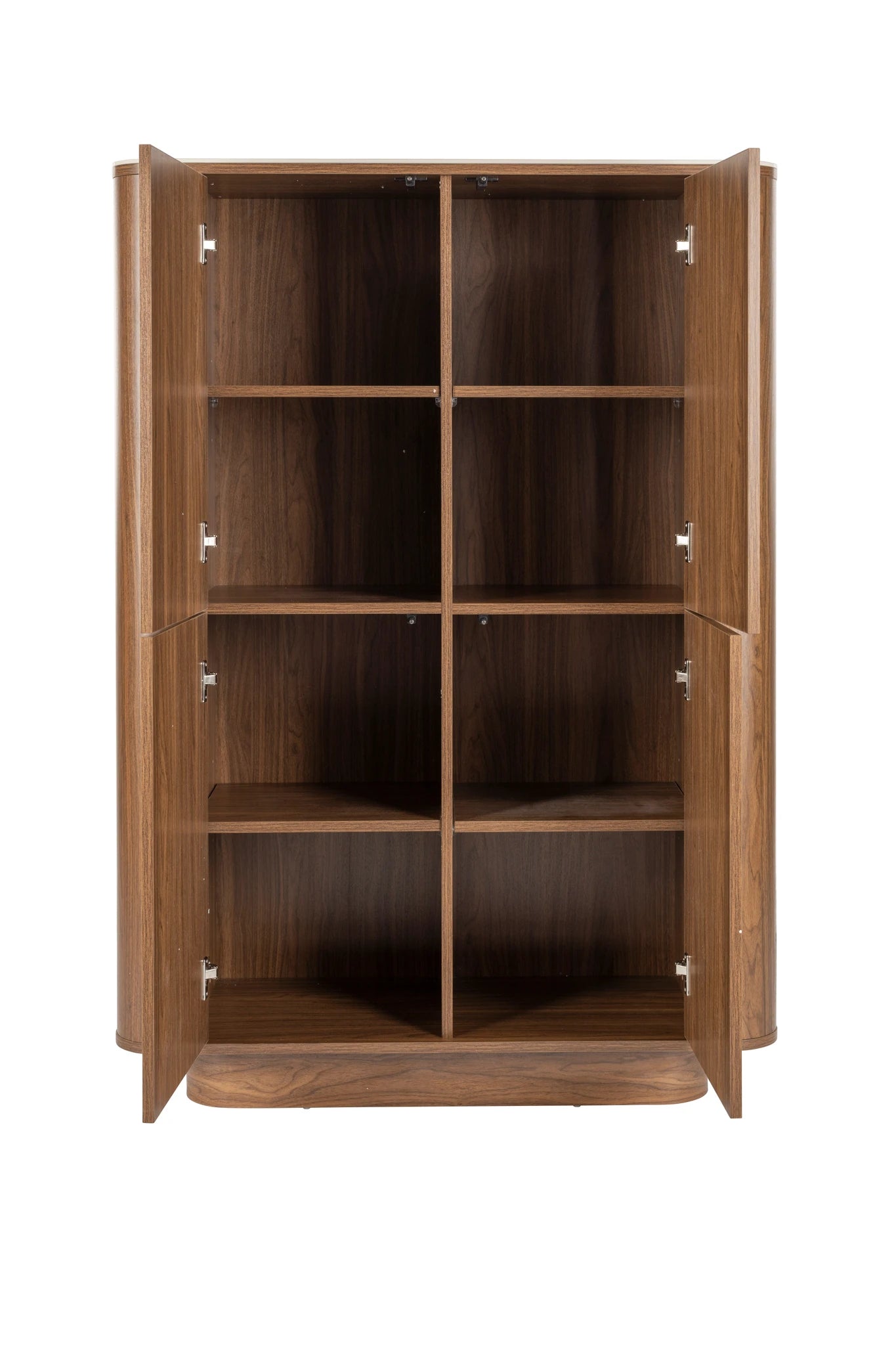Almira Walnut Brown Wood & White Marble Cabinet