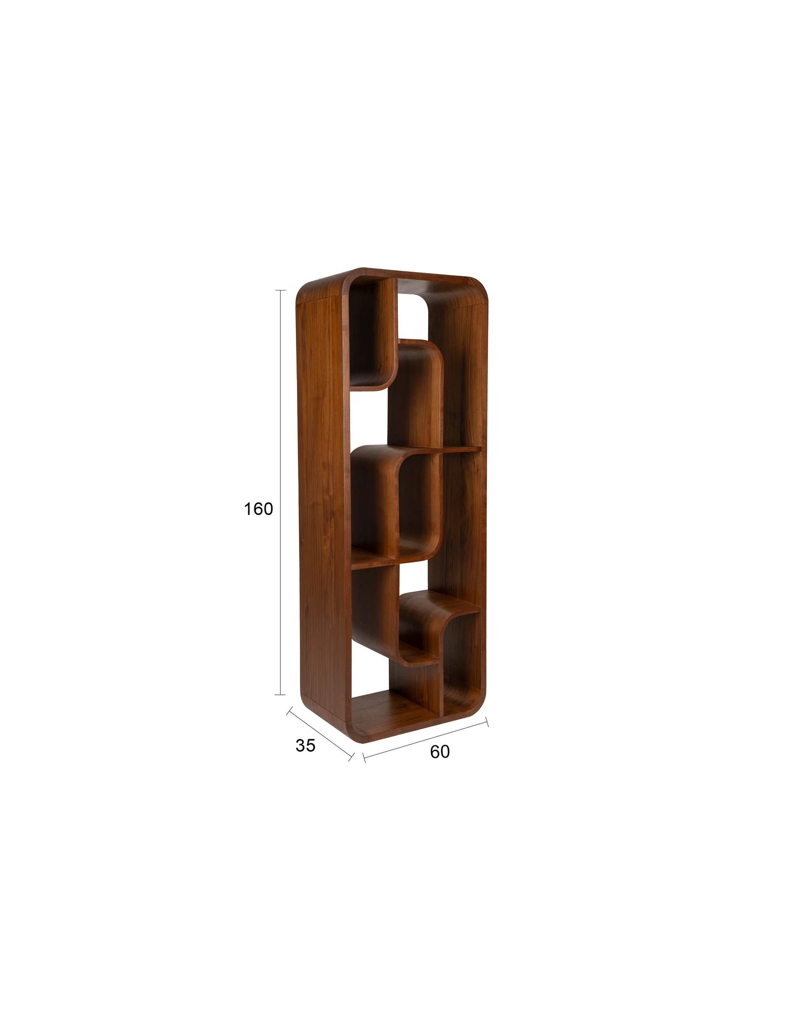 Zuiver Seven Walnut Brown Ash Wood Display Unit
