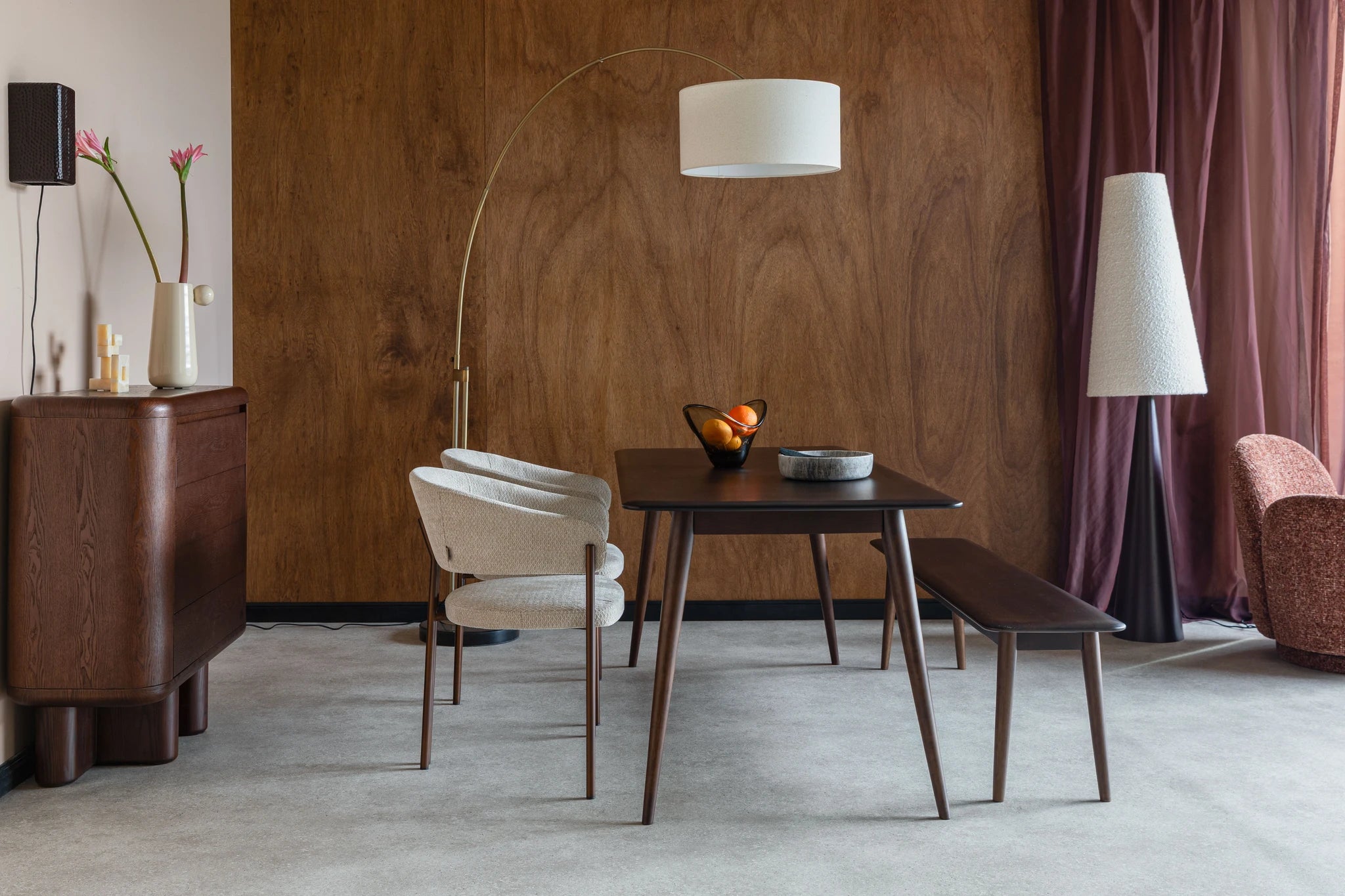 Dutchbone Elroy Brown Rubber Wood Dining Table