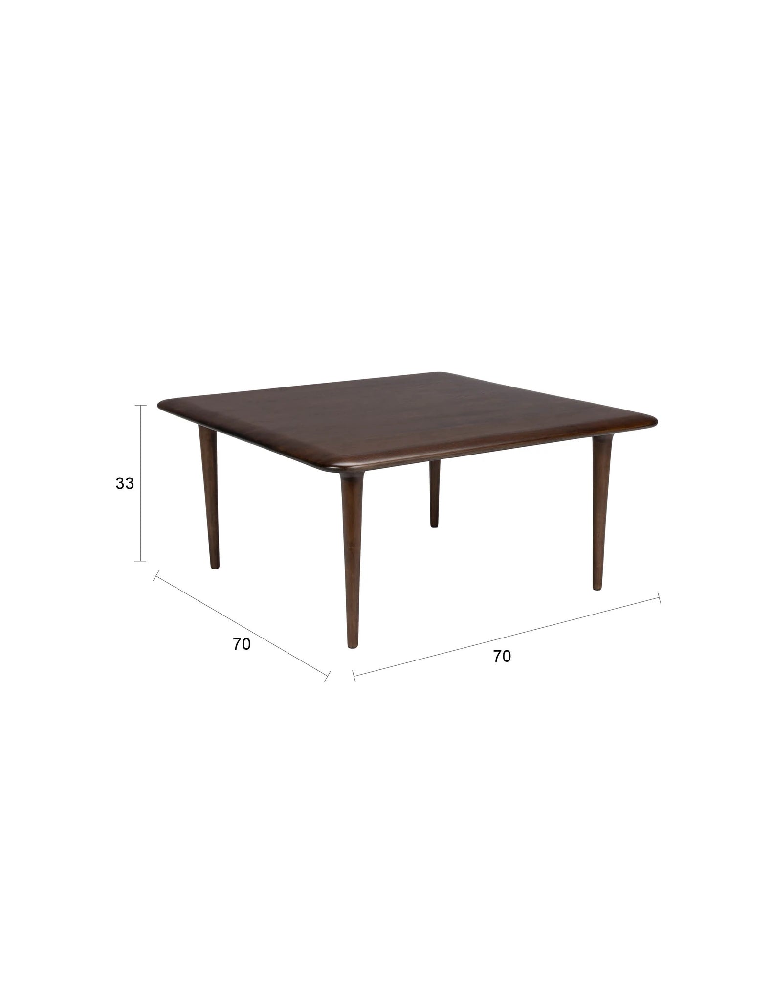 Dutchbone Elroy Brown Rubber Wood Square Coffee Table