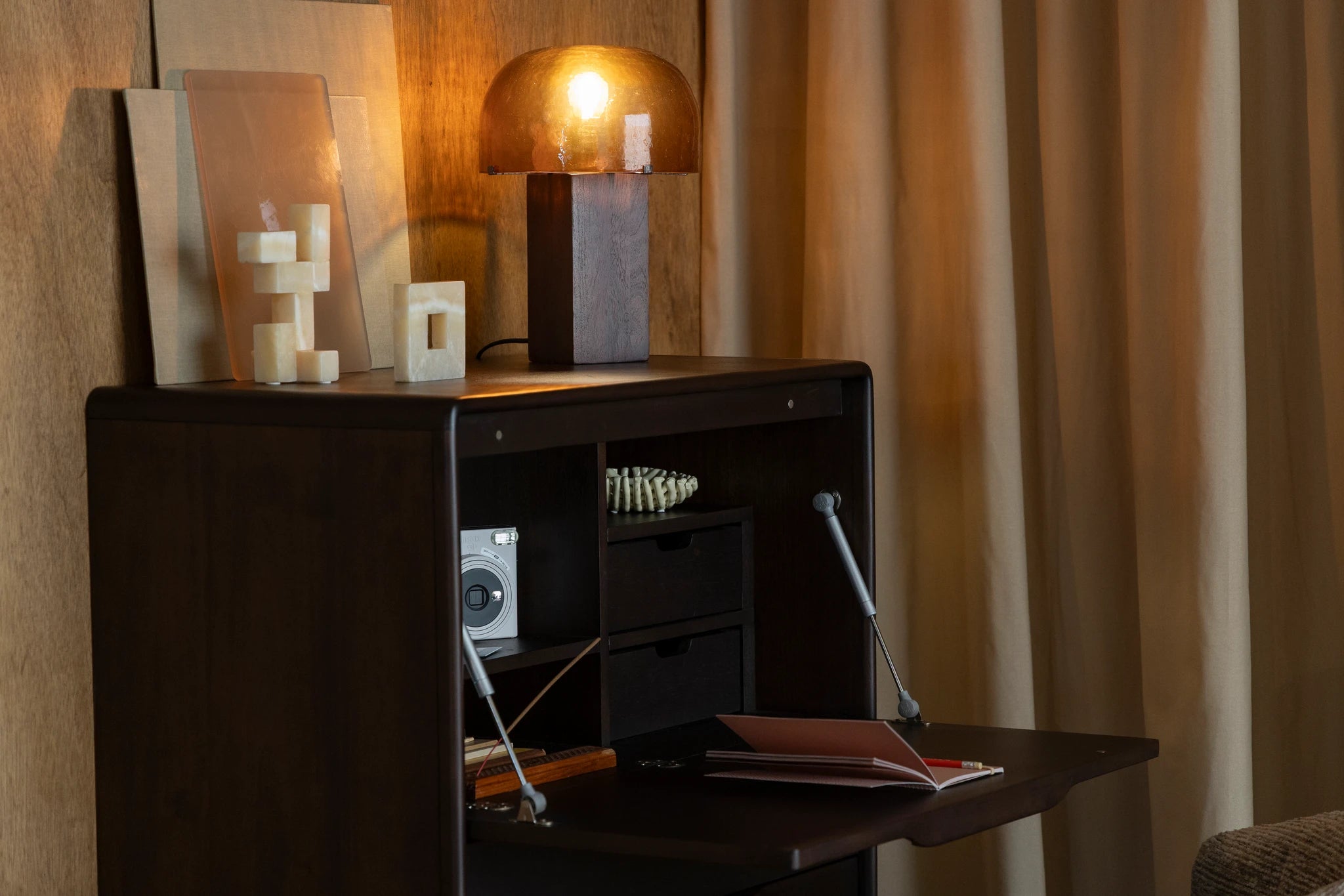 Dutchbone Elroy Brown Rubber Wood Cabinet