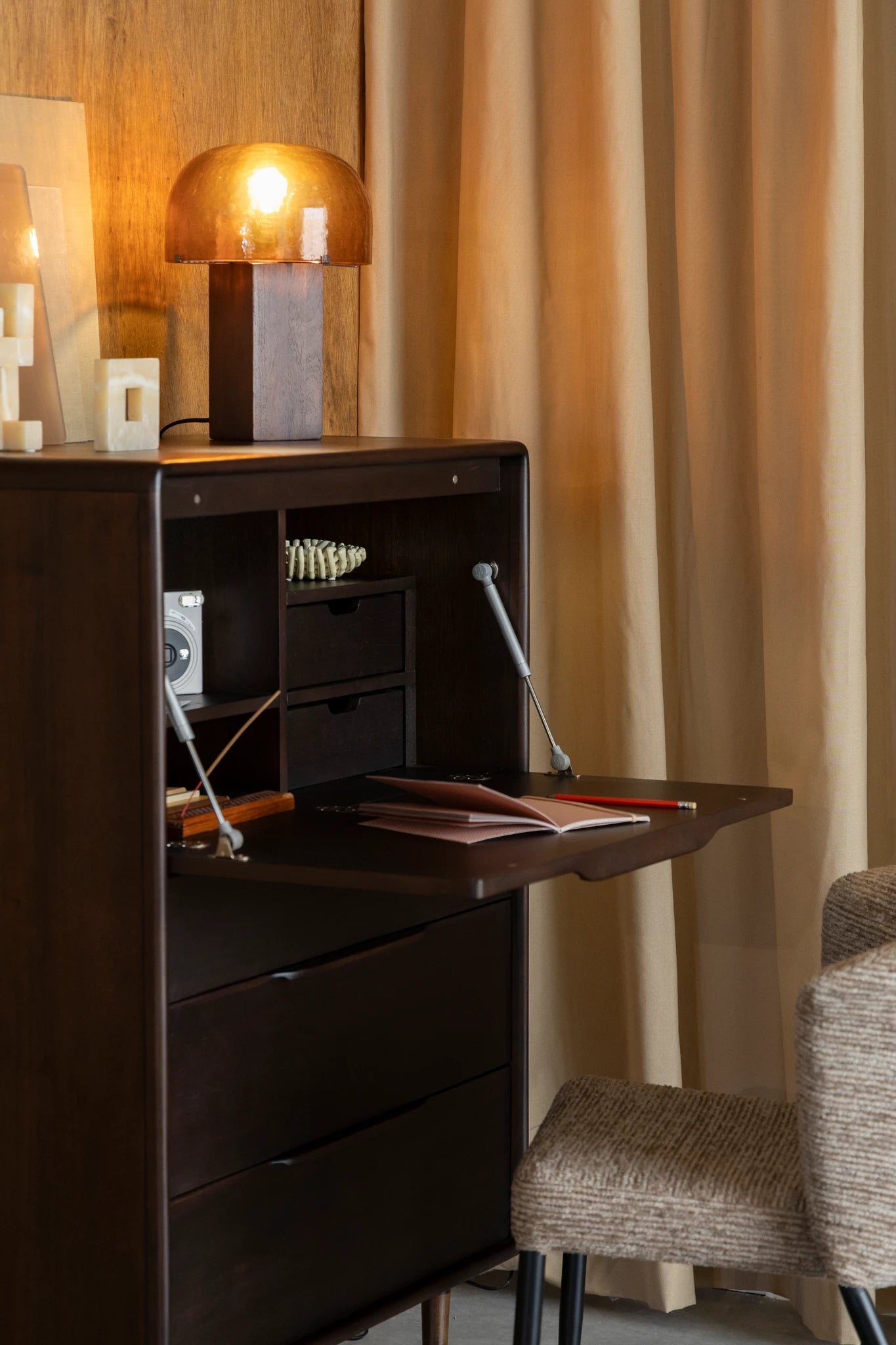 Dutchbone Elroy Brown Rubber Wood Cabinet