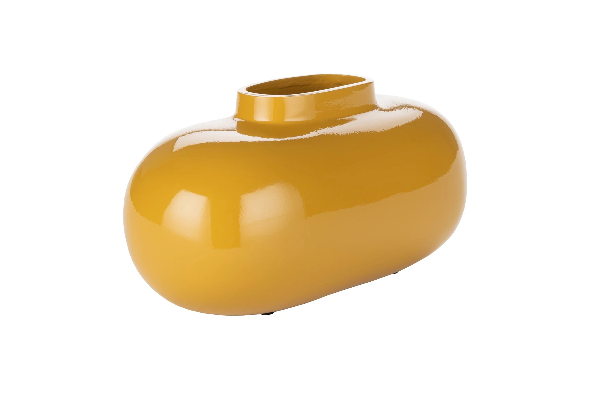 Dutchbone Droplet Ochre Yellow Ceramic Vase Medium