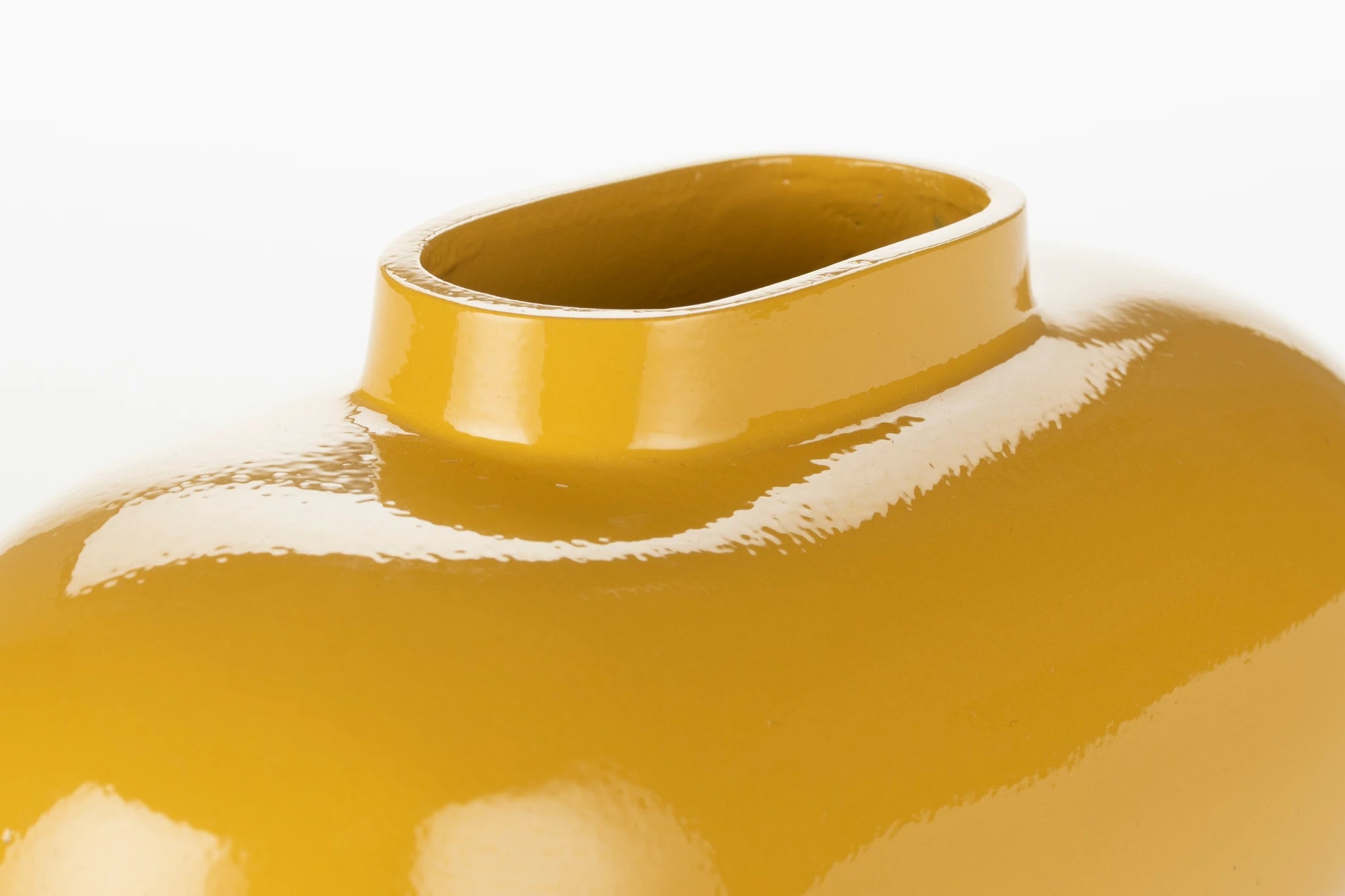 Dutchbone Droplet Ochre Yellow Ceramic Vase Medium