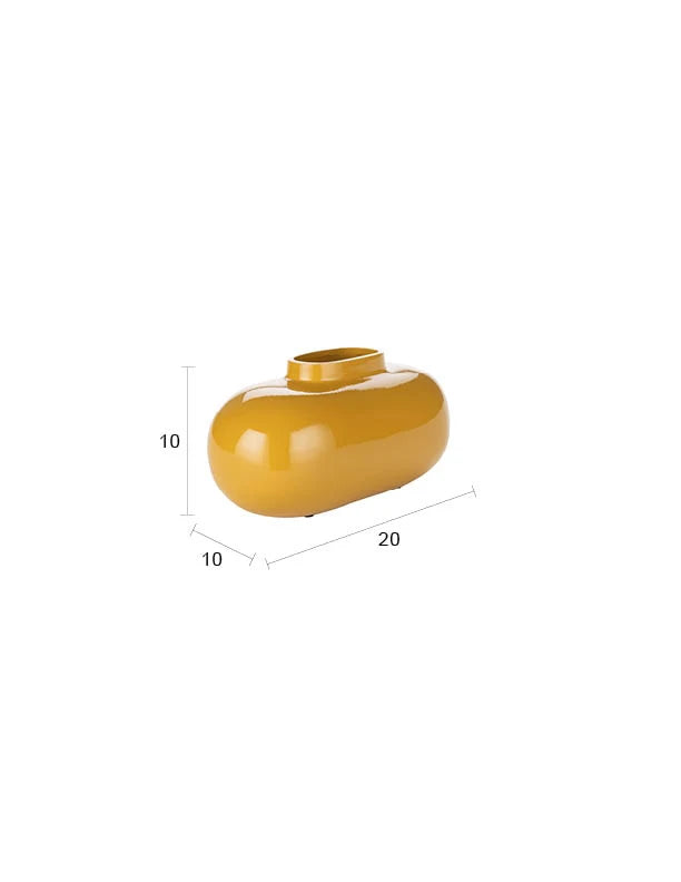 Dutchbone Droplet Ochre Yellow Ceramic Vase Medium