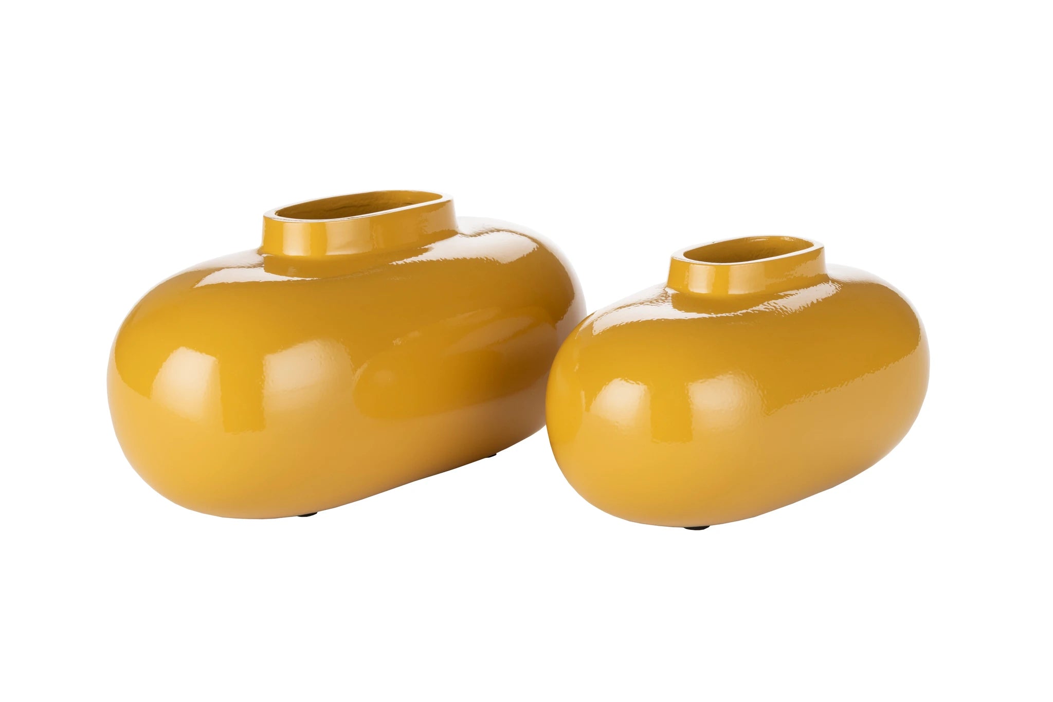 Dutchbone Droplet Ochre Yellow Ceramic Vase Small