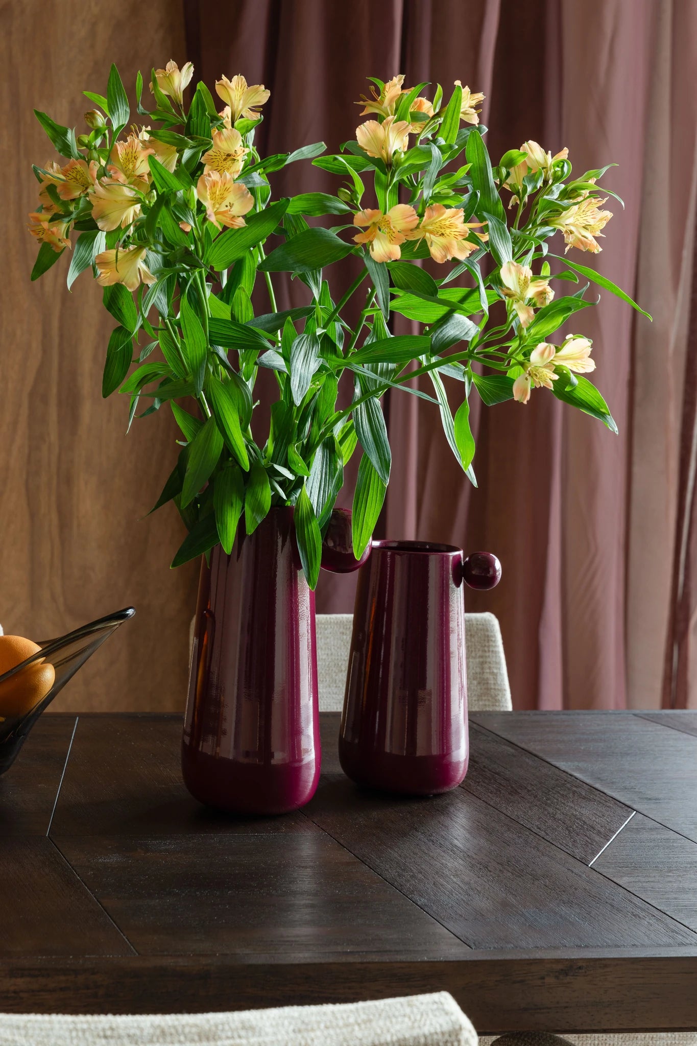 Dutchbone Dot Bordeaux Red Ceramic Vase Large