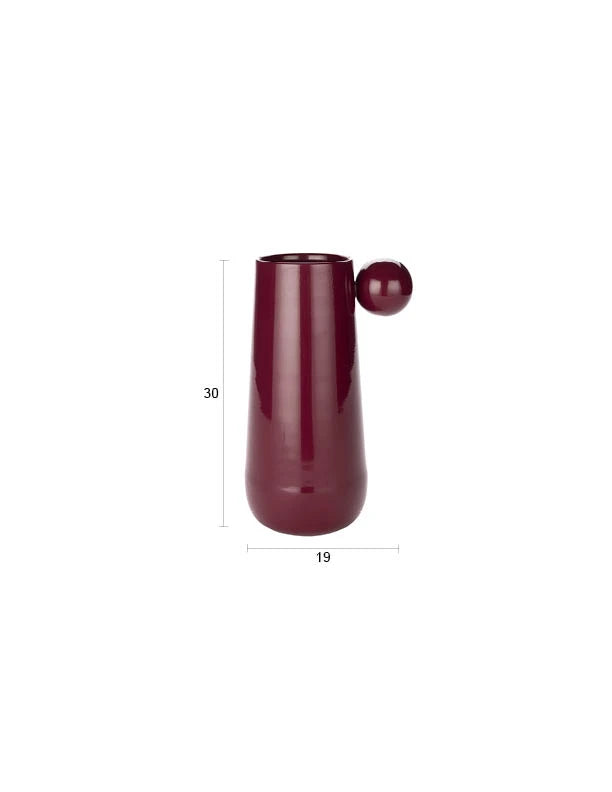 Dutchbone Dot Bordeaux Red Ceramic Vase Large