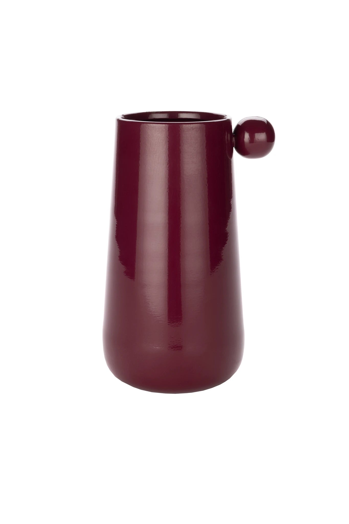 Dutchbone Dot Bordeaux Red Ceramic Vase Medium