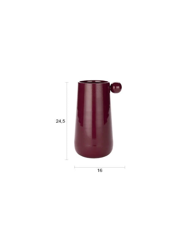 Dutchbone Dot Bordeaux Red Ceramic Vase Large