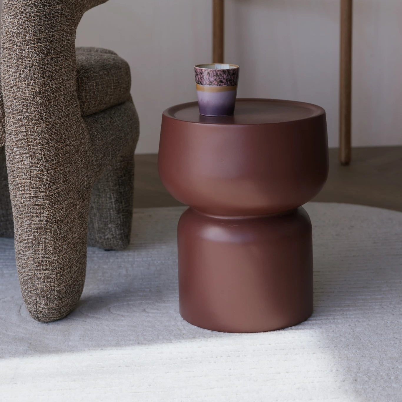 Eline Terra Red Aluminium Side Table