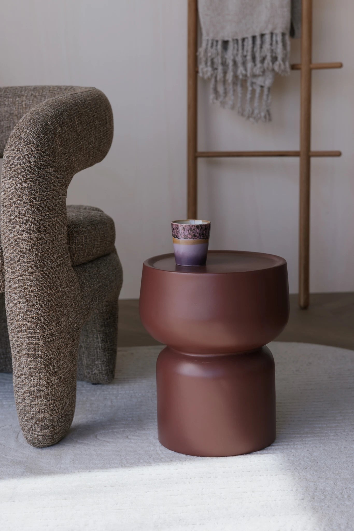 Eline Terra Red Aluminium Side Table