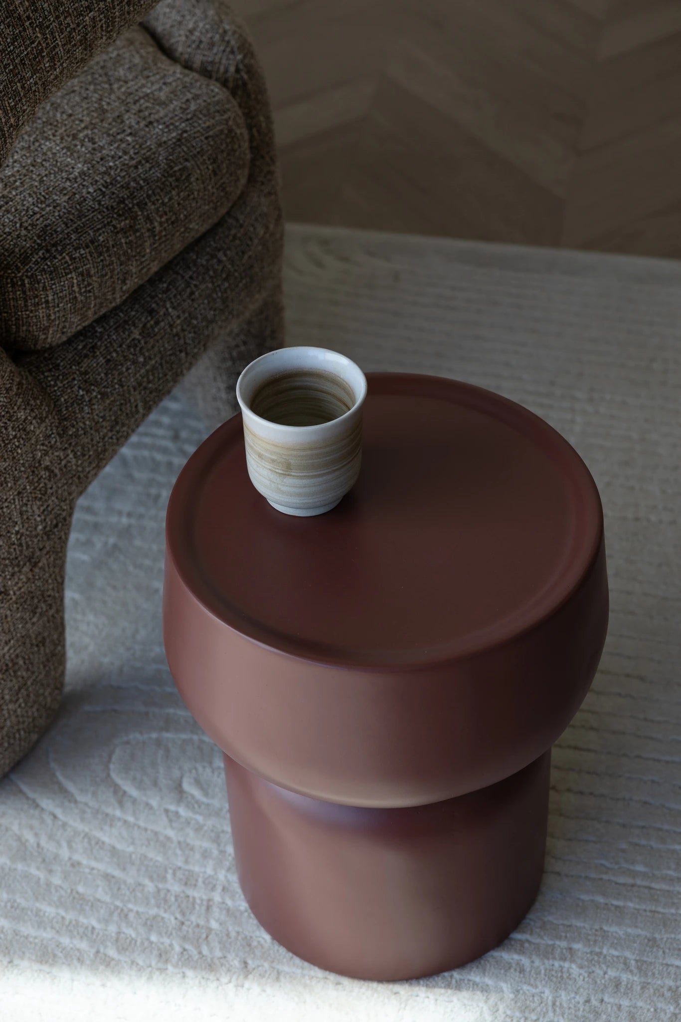Eline Terra Red Aluminium Side Table