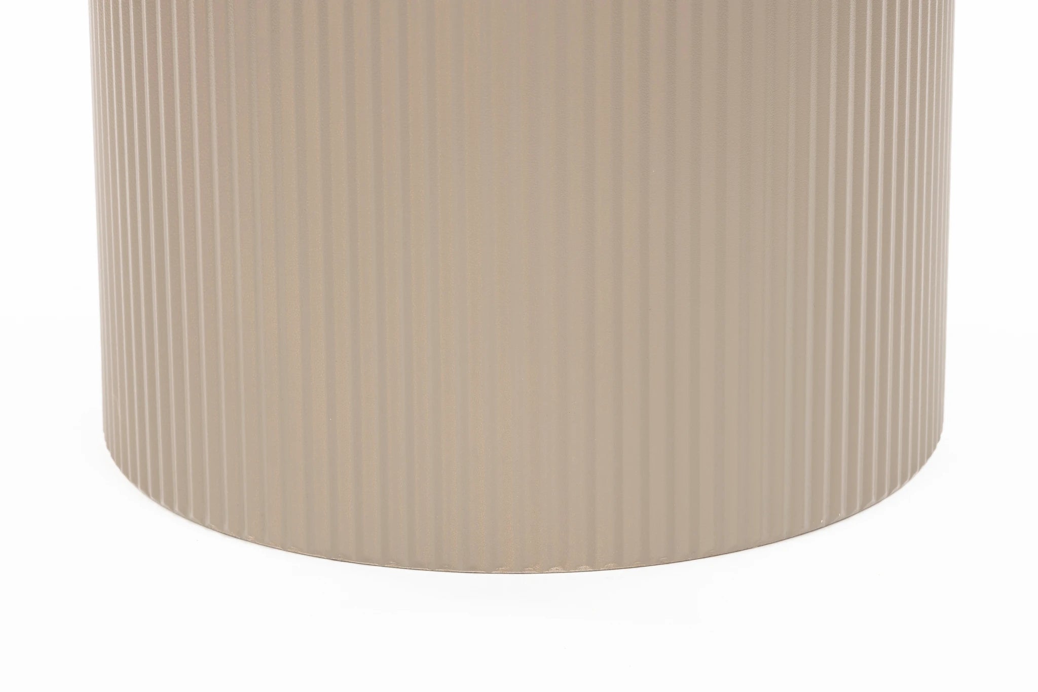 Anna Brown Marble Ribbed Drum Side Table