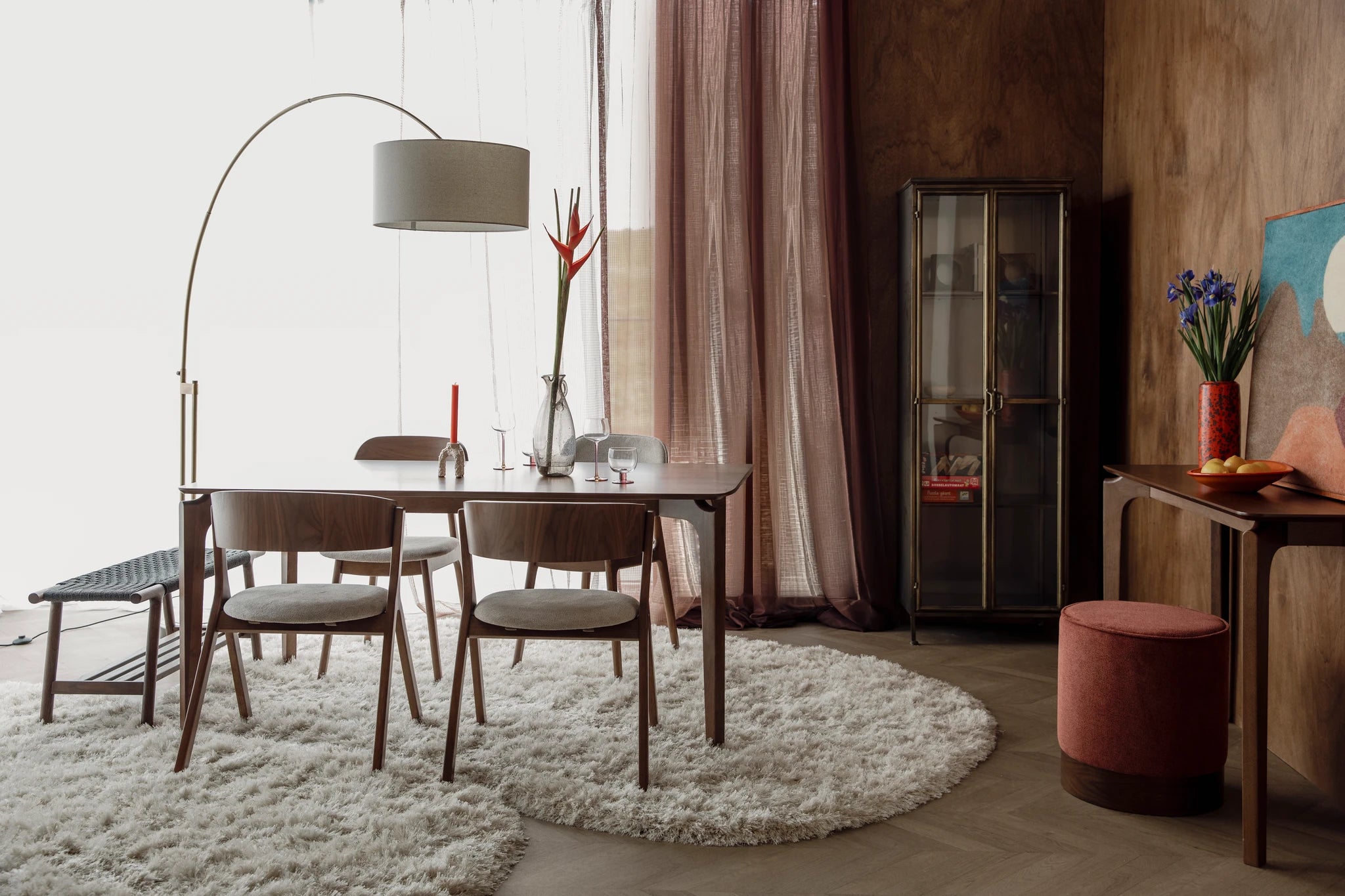 Dutchbone Savone Brown Glass Dining Table