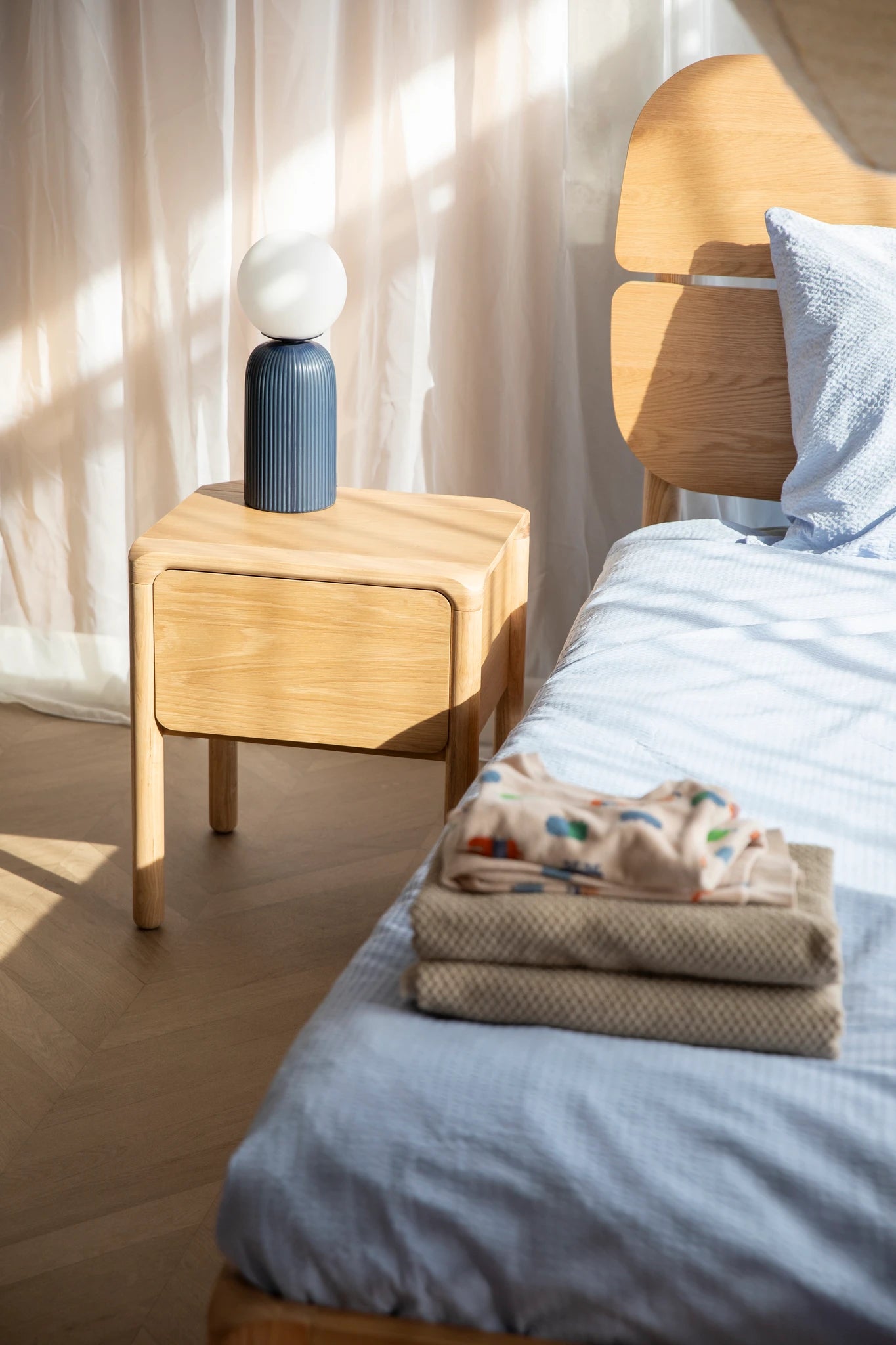 Zuiver Storm Natural Ash Wood Bedside Table