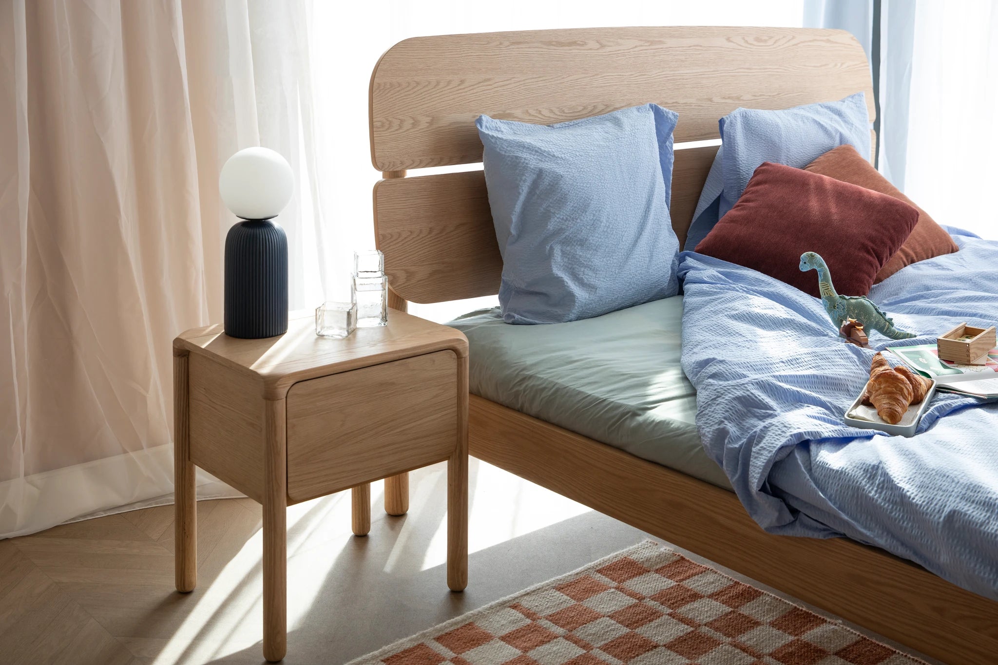 Zuiver Storm Natural Ash Wood Bedside Table