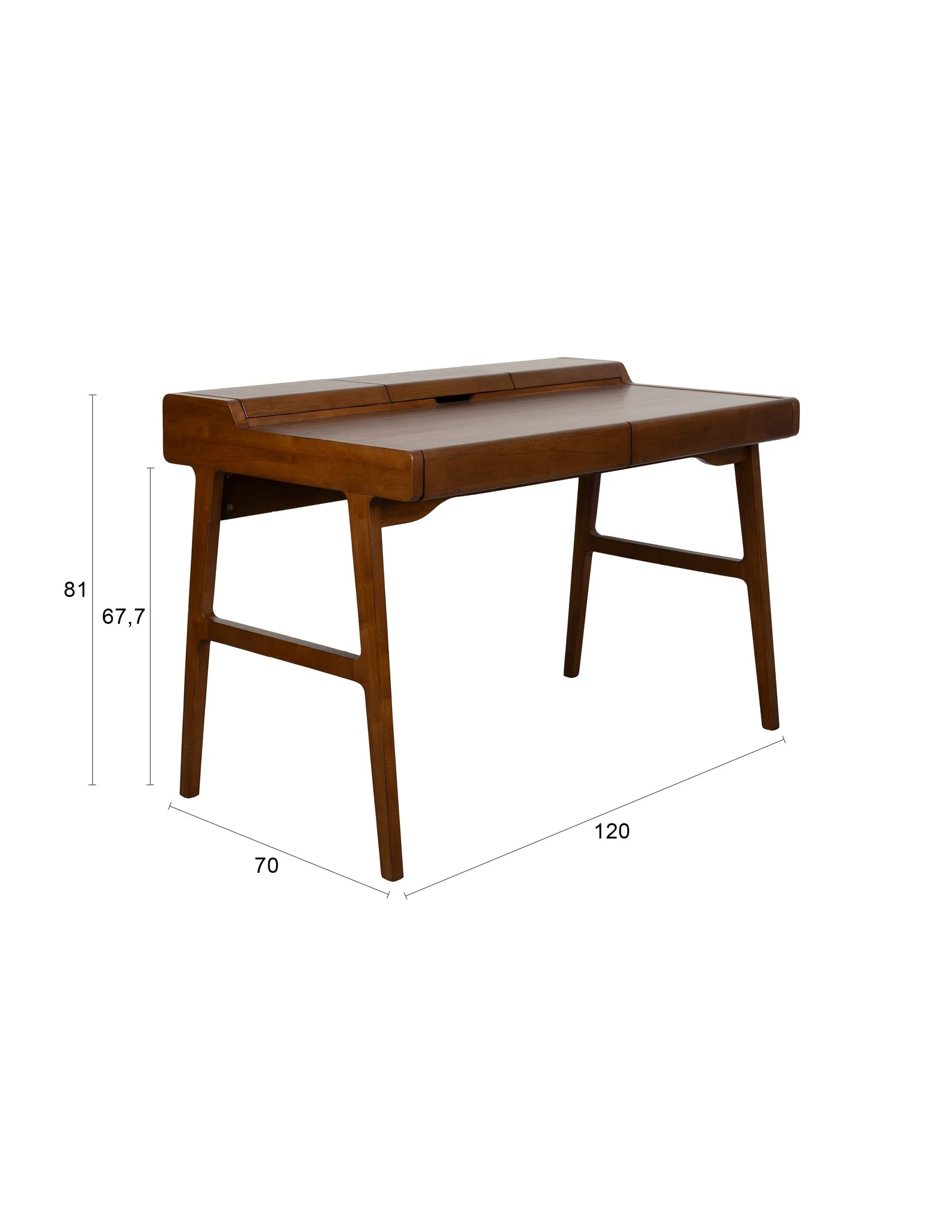 Zuiver Kaat Walnut Brown Rubber Wood Desk