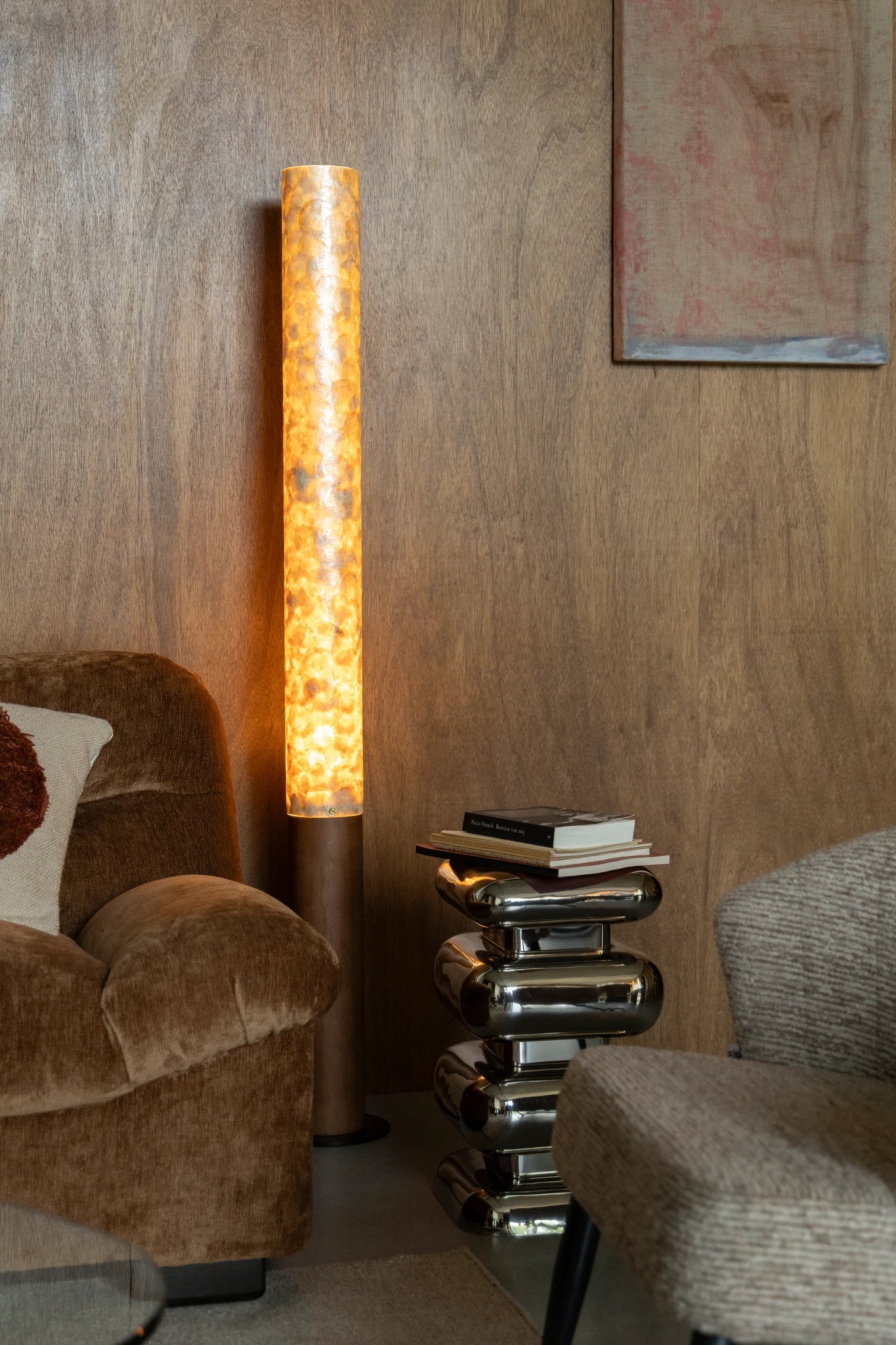 Dutchbone Beam Brown Rattan Floor Lamp