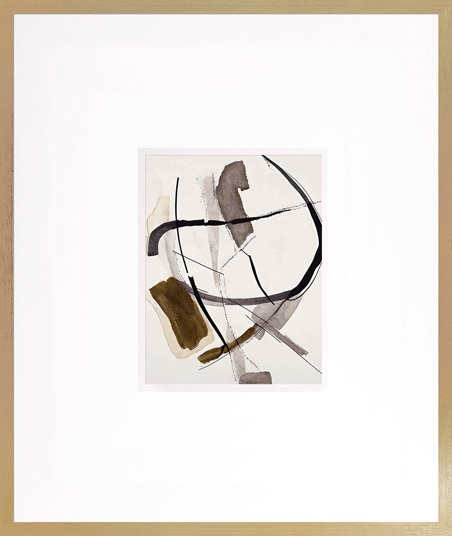 Neutral Lines II - Framed Wall Art - 64x54cm