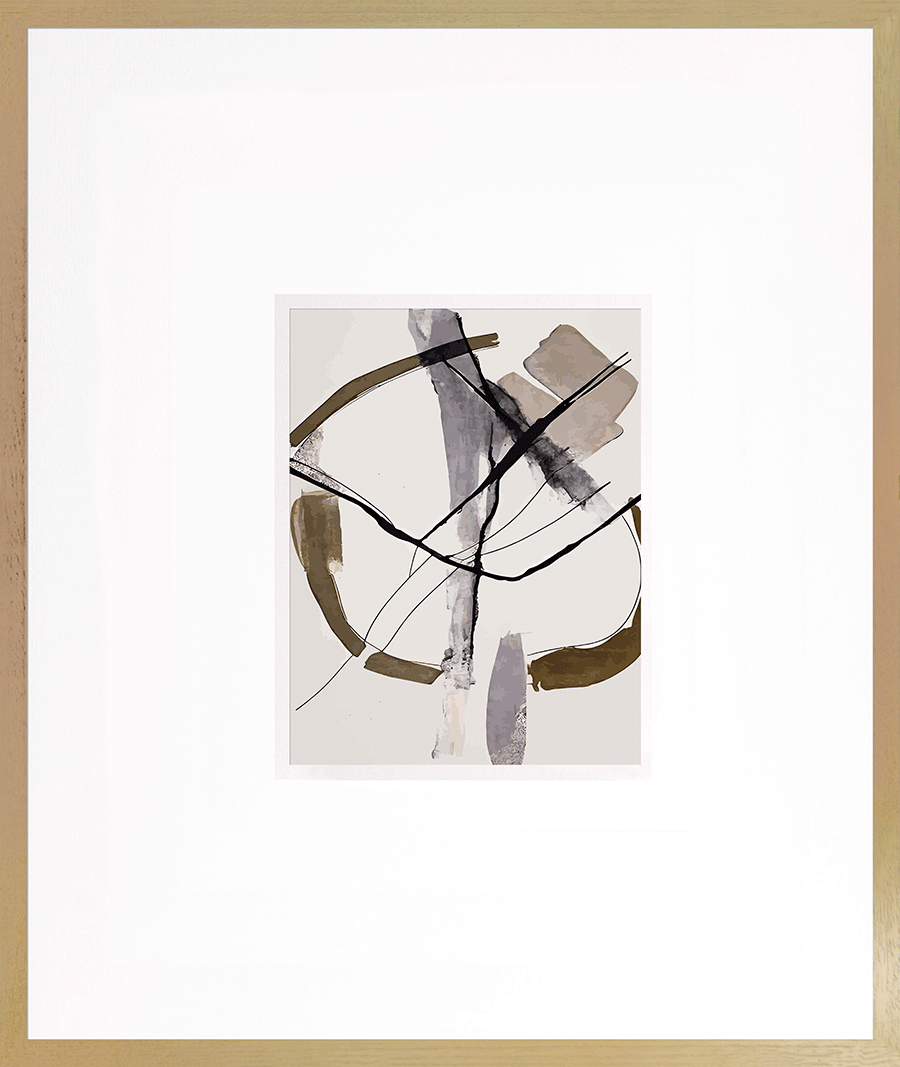 Neutral Lines III - Framed Wall Art - 64x54cm