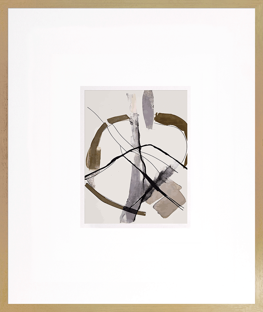 Neutral Lines IV - Framed Wall Art - 64x54cm