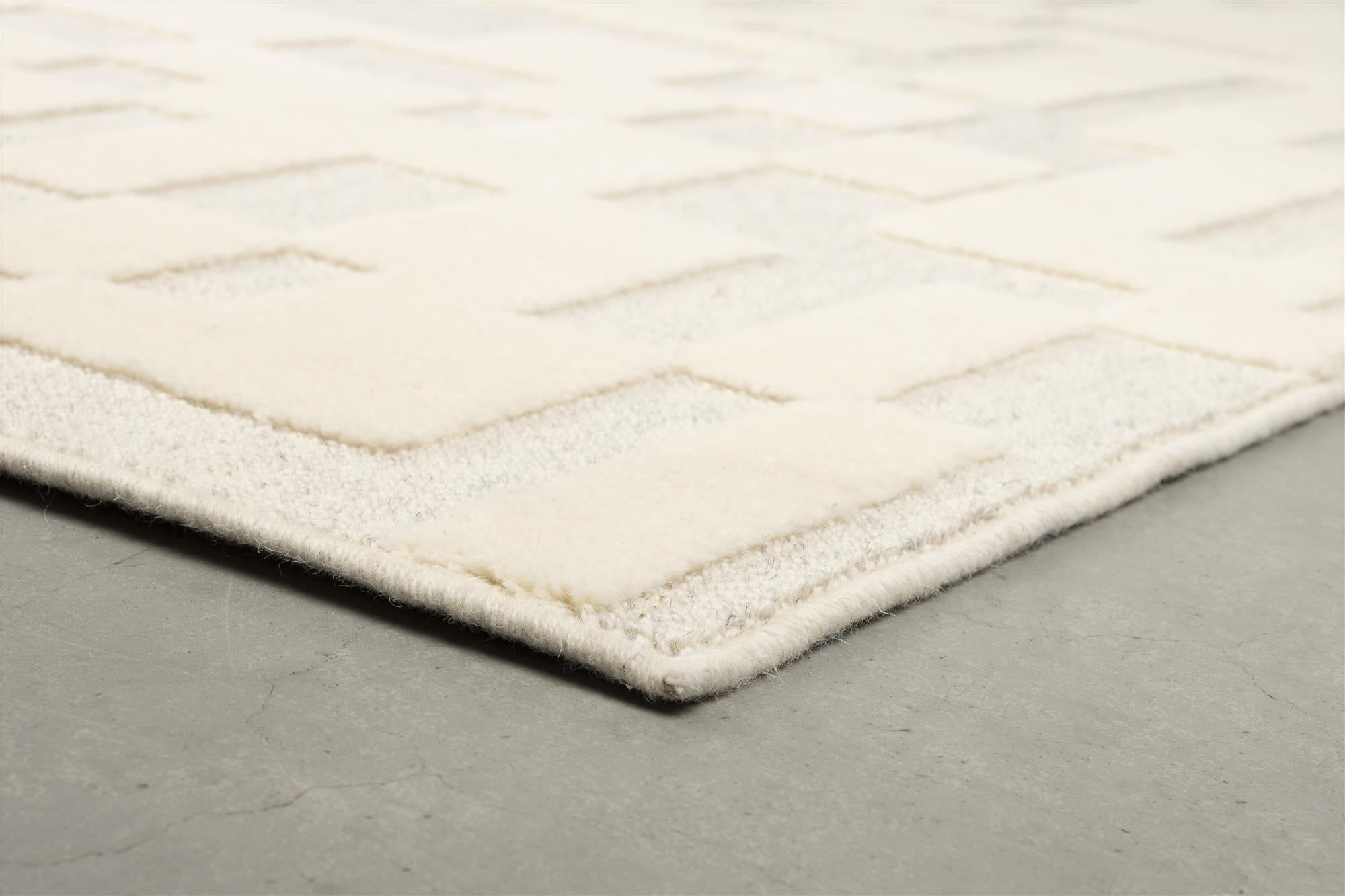 Zuiver Bricks Beige Wool Rug 200 x 300 cm